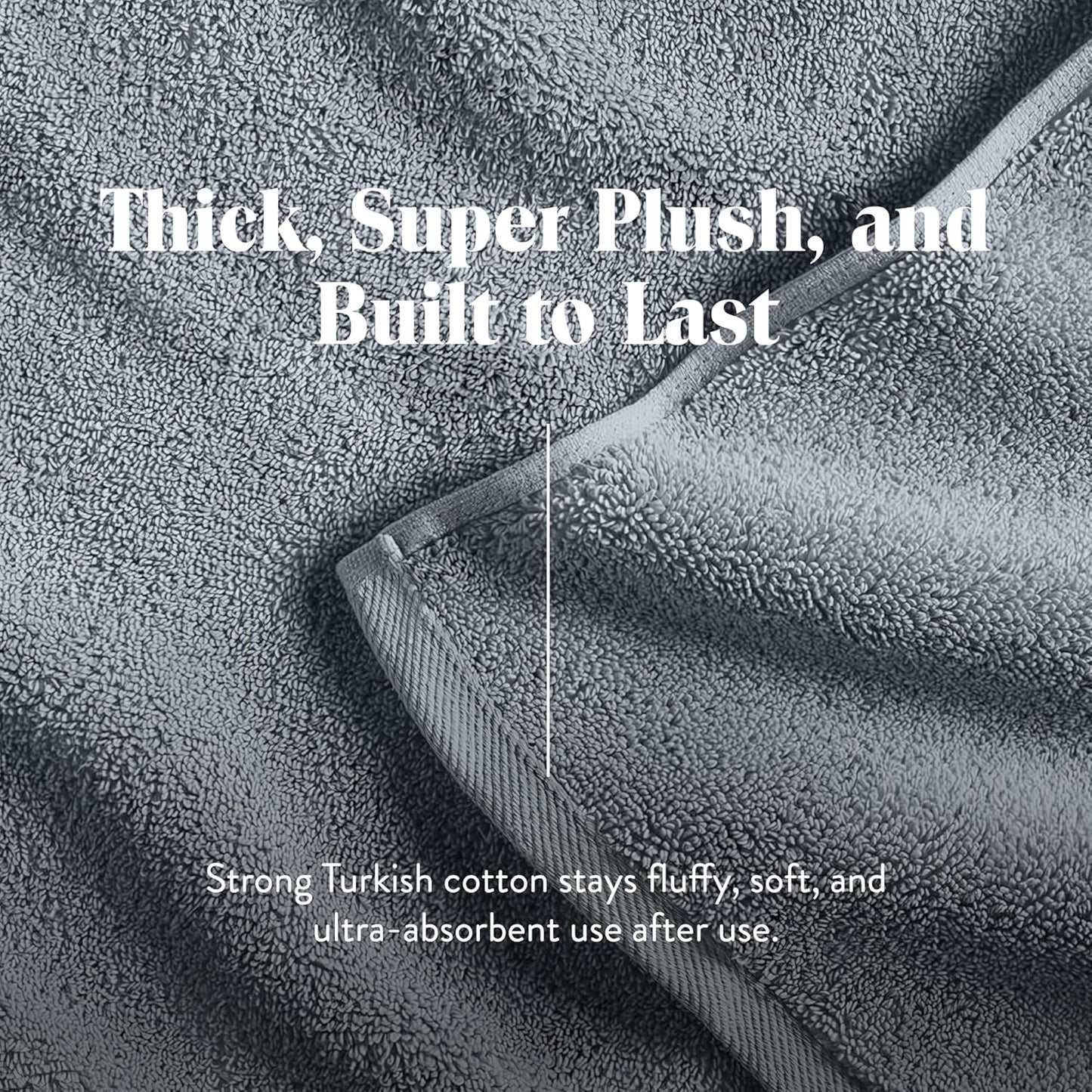 Brooklinen Super-Plush Turkish Cotton Bath Sheets Set of 2 Cotton, 820 GSM, Highly Absorbent, Machine Washable, Perfect for Home & Bathroom (40" x 65"Smoke Gray)