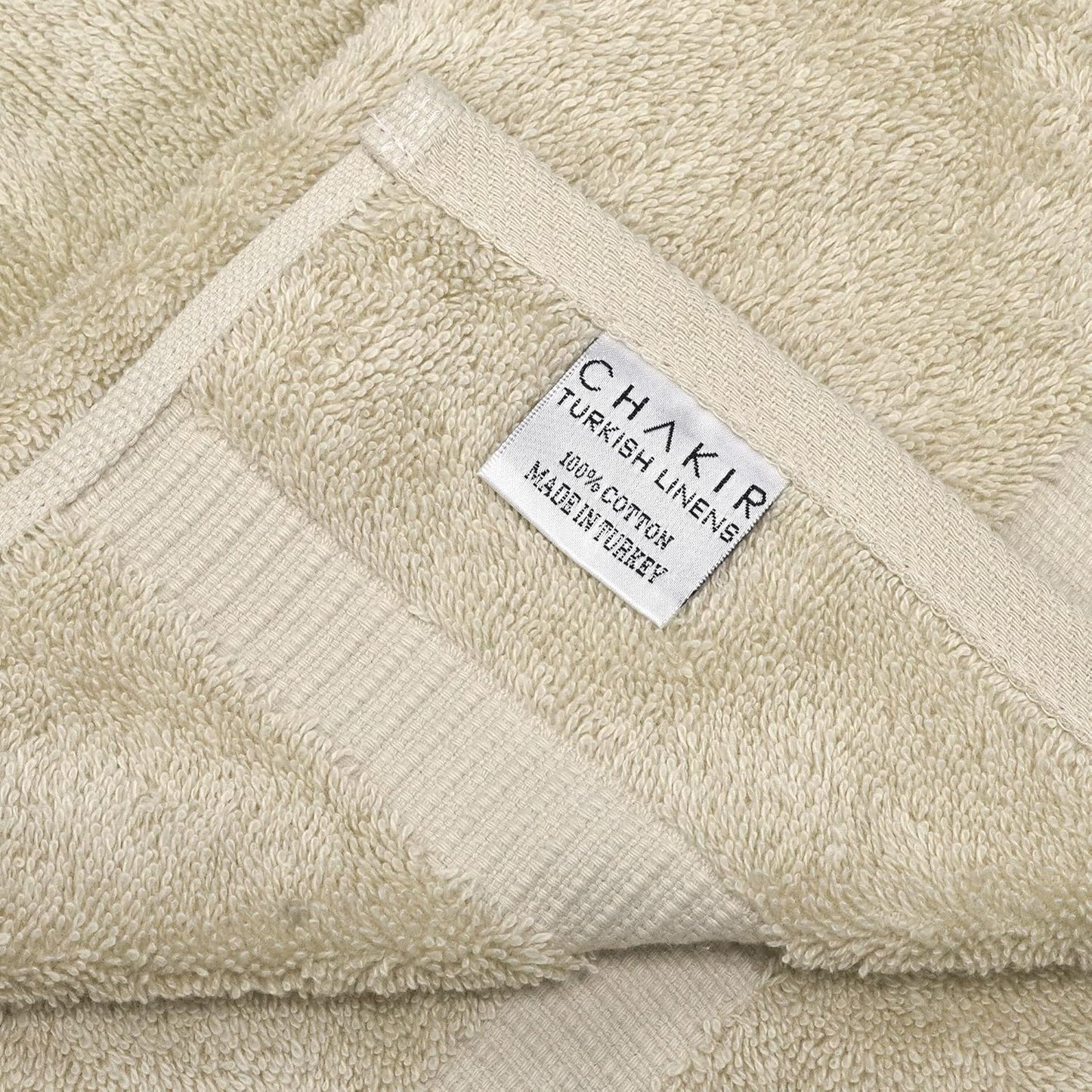 Chakir Turkish Linens 100% Cotton Premium Turkish Towels for Bathroom | 16'' x 30'' (4-Piece Hand Towel, Beige)