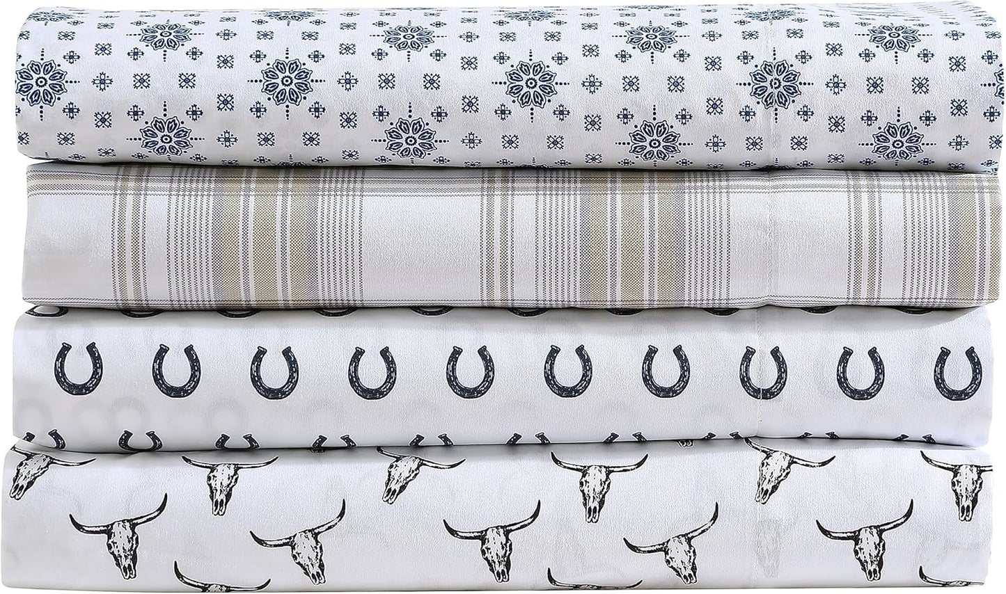 Wrangler - Twin Bed Sheets, Ultra-Soft & Lightweight Bedding with Matching Pillowcase, Lightweight Bed Set for All Season Comfort, Oeko-Tex Certified (Dayton Valley Plaid Beige)