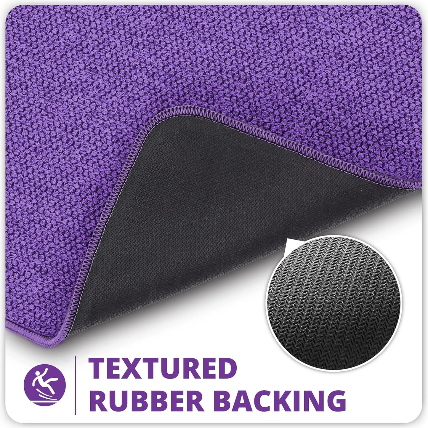 Bath Mat,Ultra Thin Bathroom Rugs,Rubber Bath Mats for Bathroom,No Slip Bath Rugs,Quick Dry,Machine Washable,Low Pile,Absorbent,Shower Outside,Sink,Home Decor Accessories.Purple,2'x3'(24x36inch)