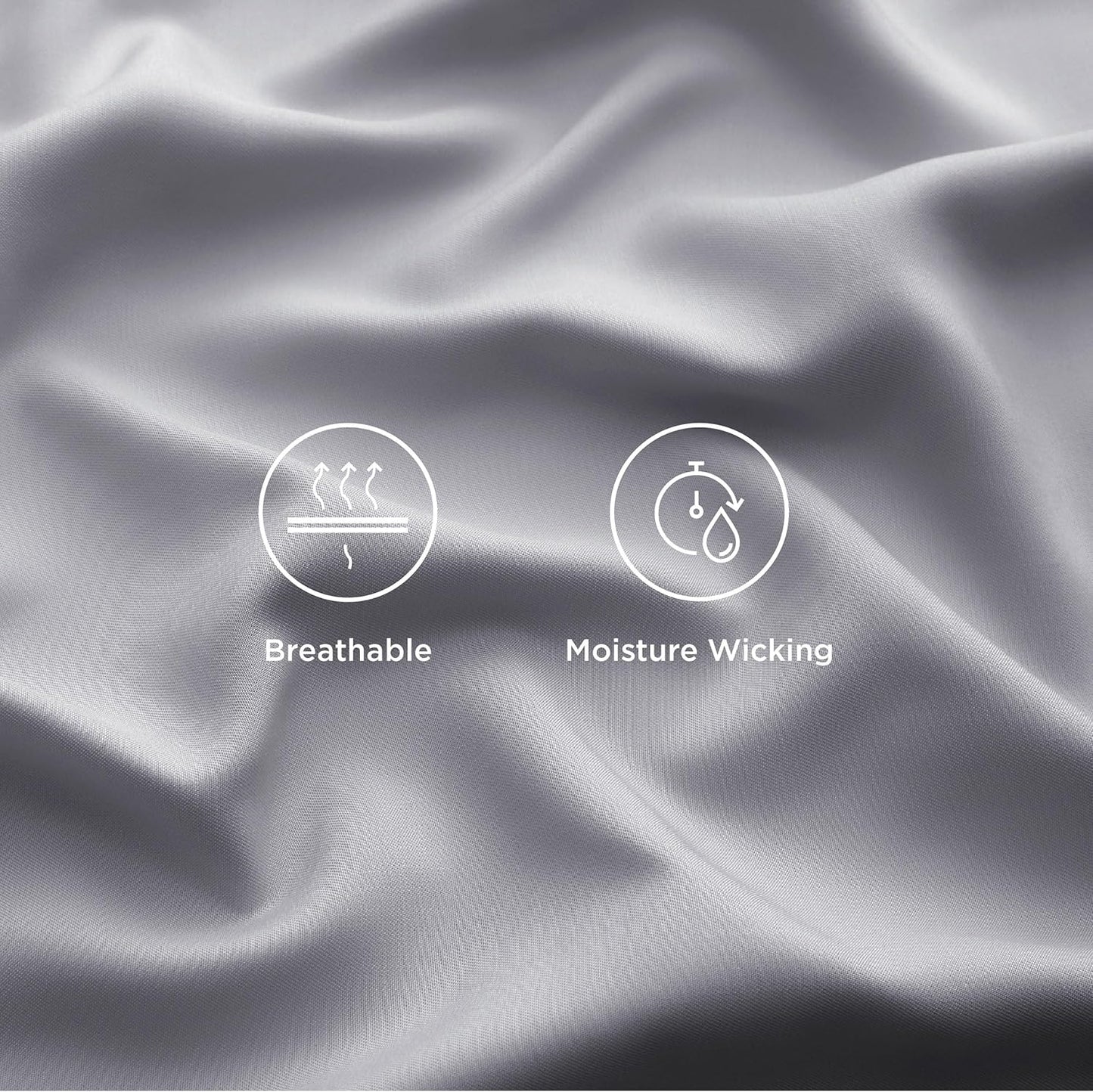 Bedsure Queen Sheets, Rayon Derived from Bamboo, Queen Cooling Sheet Set, Deep Pocket Up to 16", Breathable & Soft Bed Sheets, Hotel Luxury Silky Bedding Sheets & Pillowcases, Silver Grey