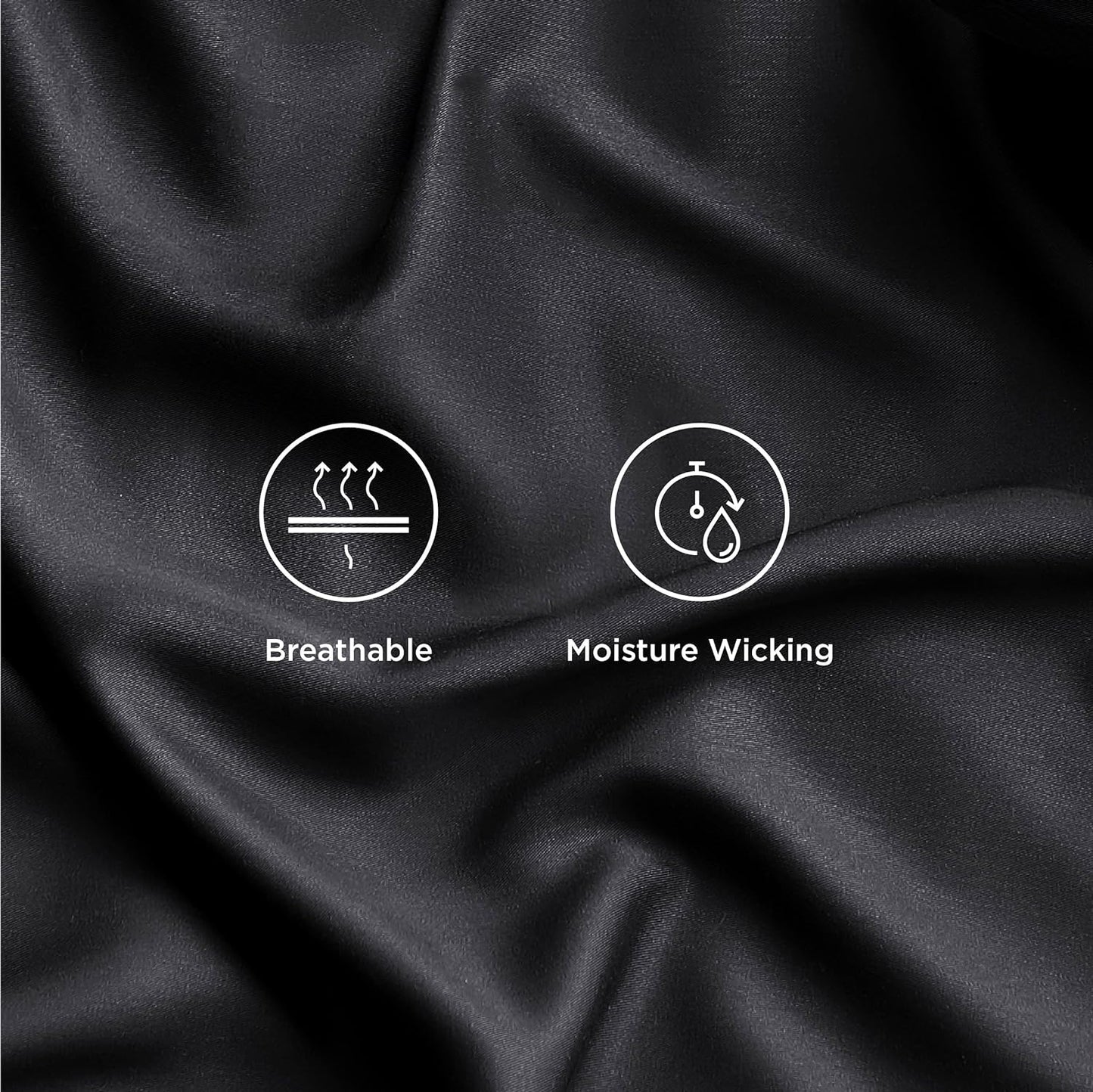 Bedsure Queen Sheets, Rayon Derived from Bamboo, Queen Cooling Sheet Set, Deep Pocket Up to 16", Breathable & Soft Bed Sheets, Hotel Luxury Silky Bedding Sheets & Pillowcases, Black