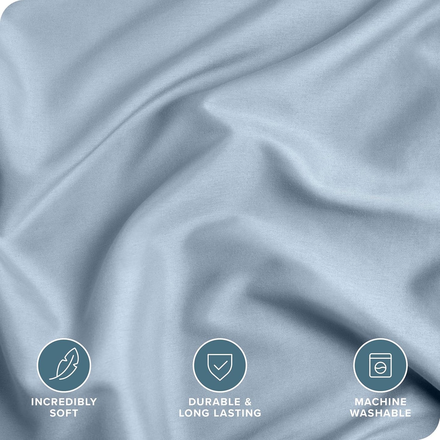 Bare Home Bedding Duvet Cover King Size - Premium 1800 Super Soft Collection - Lightweight, Cooling - Soft Breathable Bedding Duvet Cover (King, Dusty Blue)
