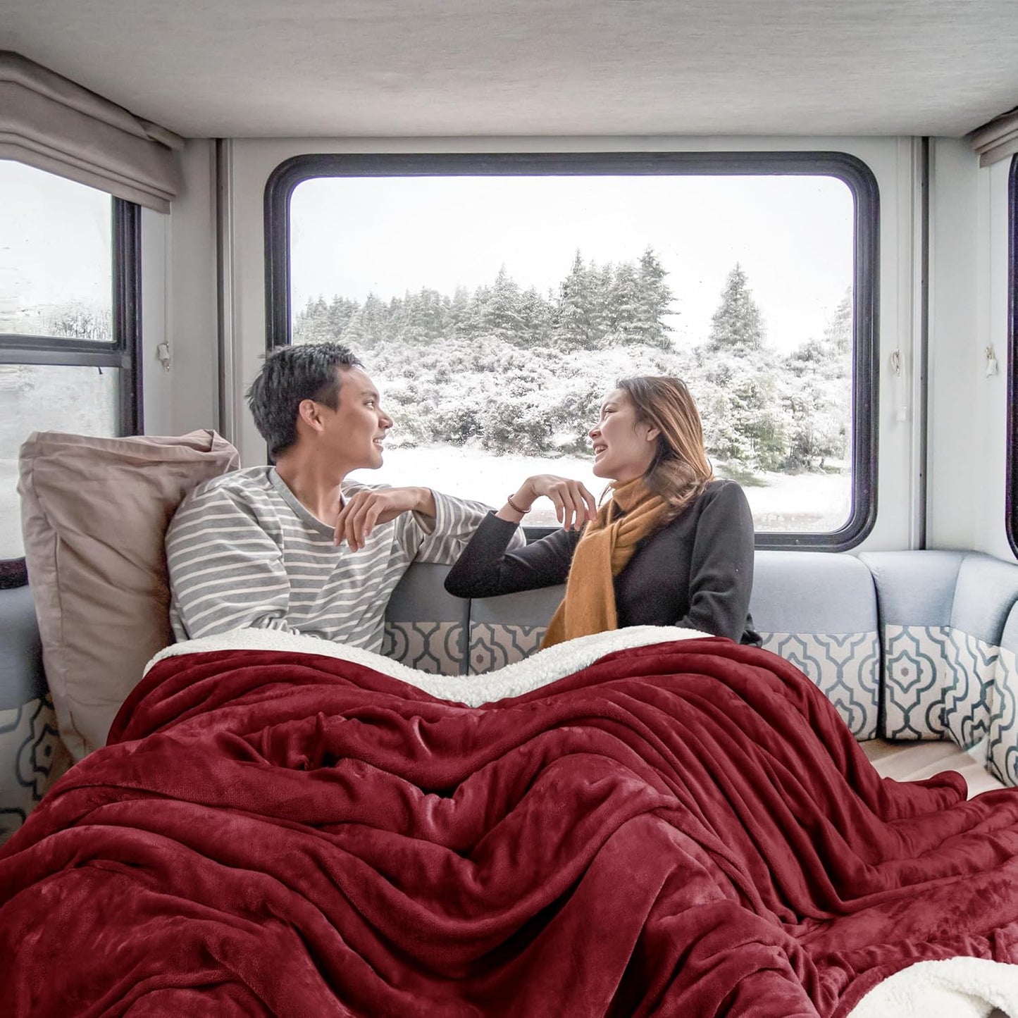 Utopia Bedding Sherpa Blanket Twin Size (Red, 90x66 Inches) - Soft Lightweight Plush Fleece Reversible Blanket for Bed, Sofa, Couch, Camping and Travel