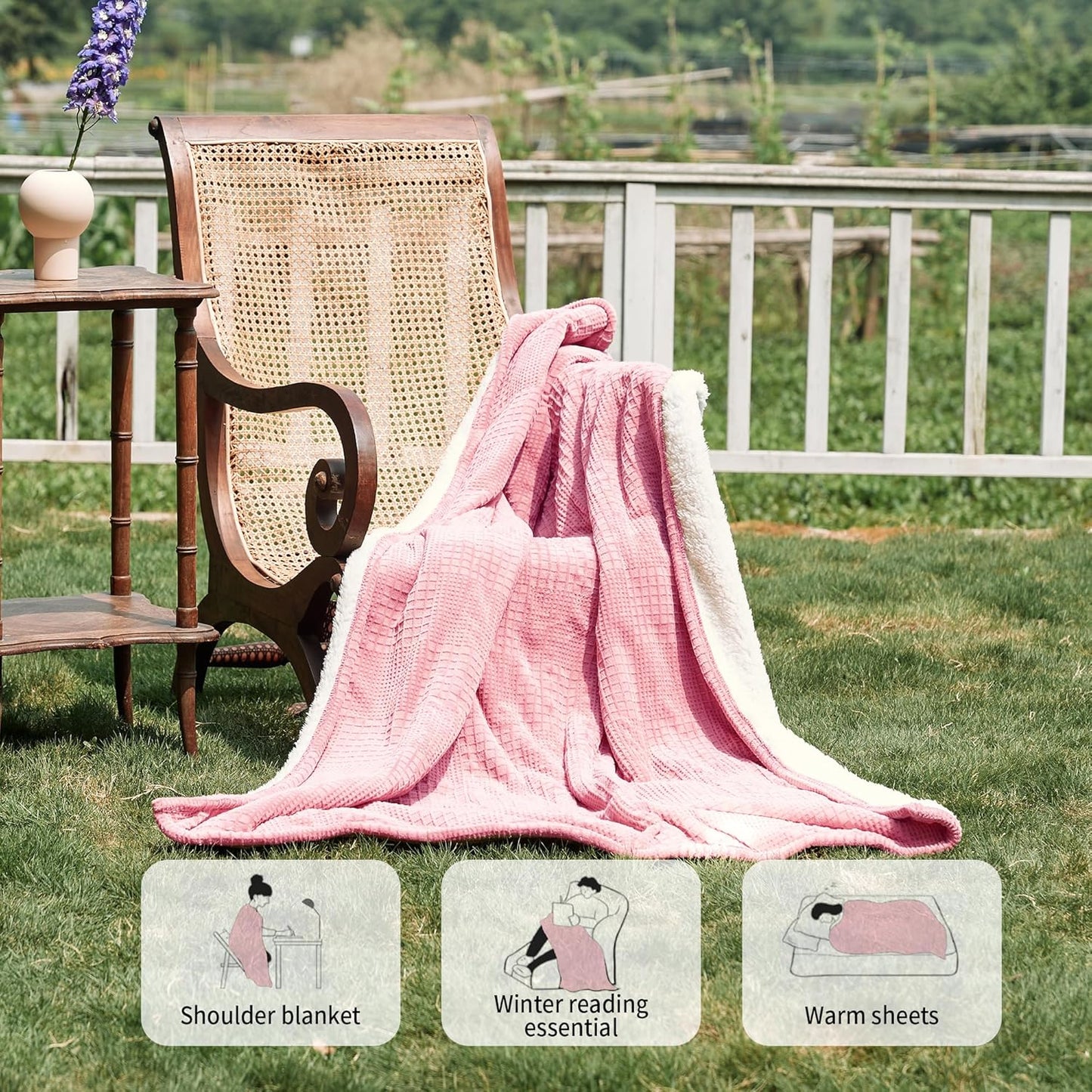 Heated Blanket Electric Blanket Throw 50”X60”-Heating Throw with 9 Heat Settings-10 Hours Auto Off,ETL Certified,Machine Washable (Light Pink)