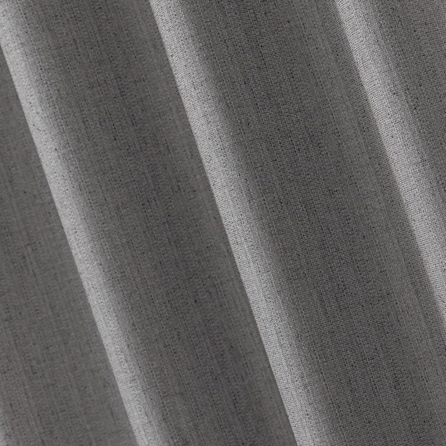 Amazon Basics Faux Linen Blackout Curtains for Bedroom and Living Room, 2-Piece Set with Grommets, 42" W x 95" L, Grey