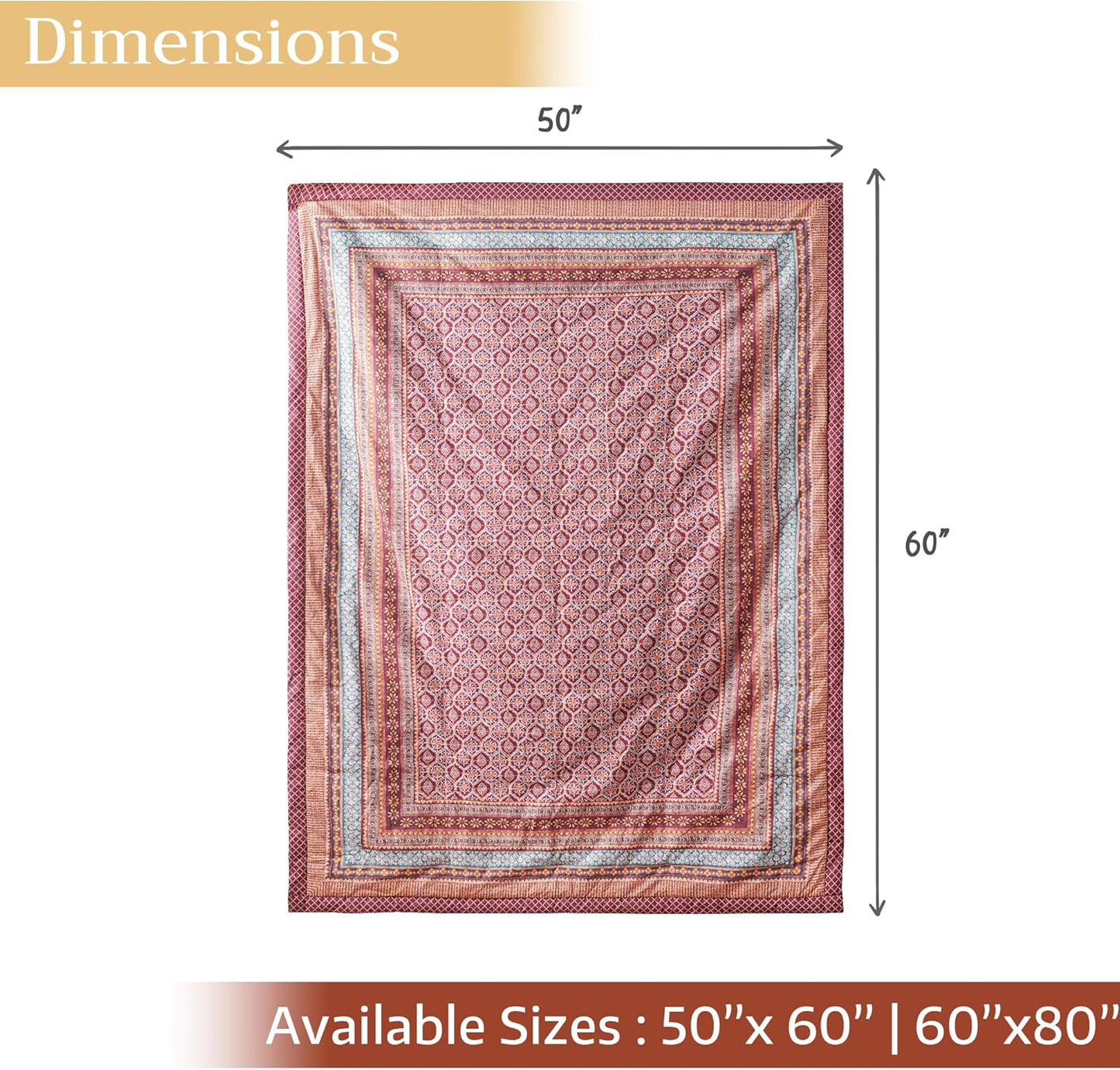 Maison d' Hermine Throw Blanket for Couch Lightweight Soft Warm Breathable Cotton Throw Blankets for Bed Girls Boys Women Men Gifts Sofa Travel Living Room Chair Bedding (60"x80", Fair Isle)