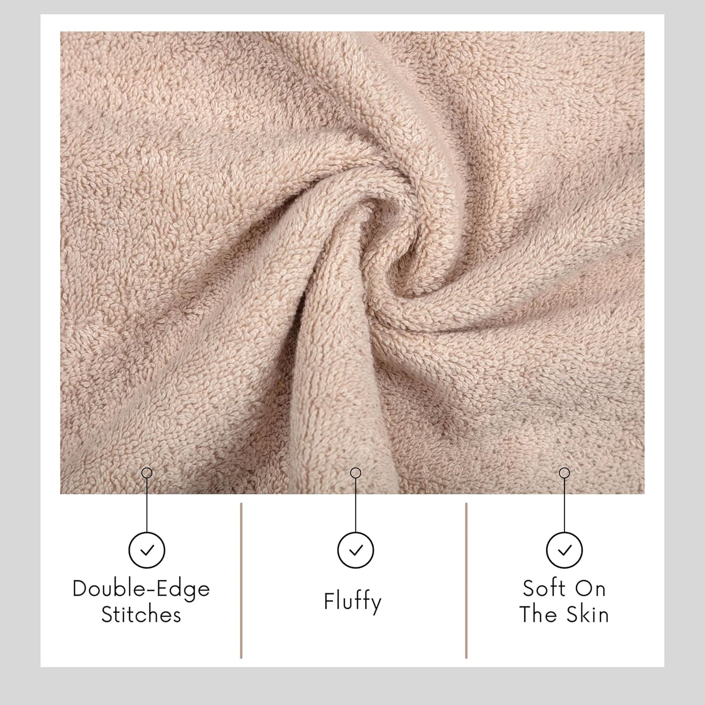 TEXTILOM Turkish Hand Towels for Bathroom – Hotel and Spa Quality & Soft & Absorbent & Quick Dry Bathroom Hand Towels – 100% Cotton Turkish Towel Set of 4 (16 x 28 inches) - Beige