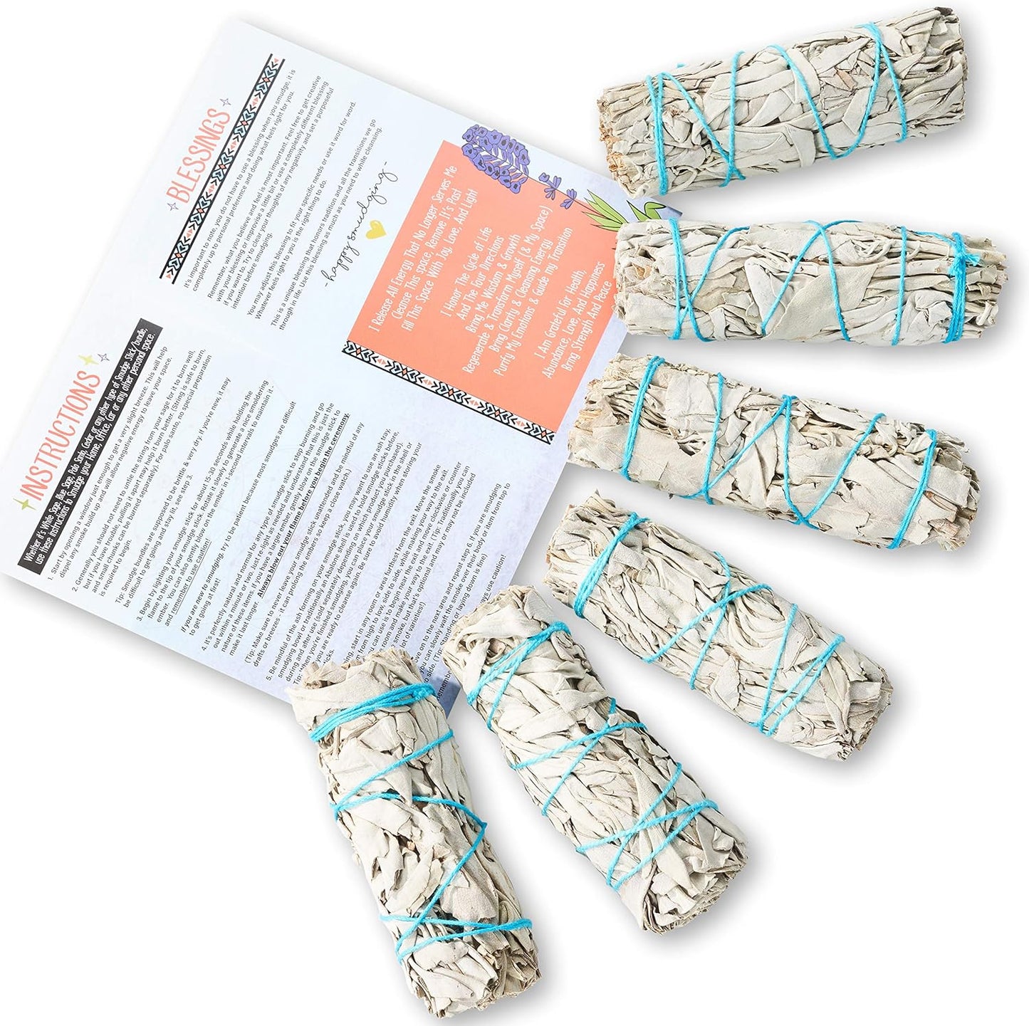 100 White Sage Smudge Sticks Wholesale Bulk - Sustainably Grown for Healing, Stress Relief, Spiritual Use & Personal Development