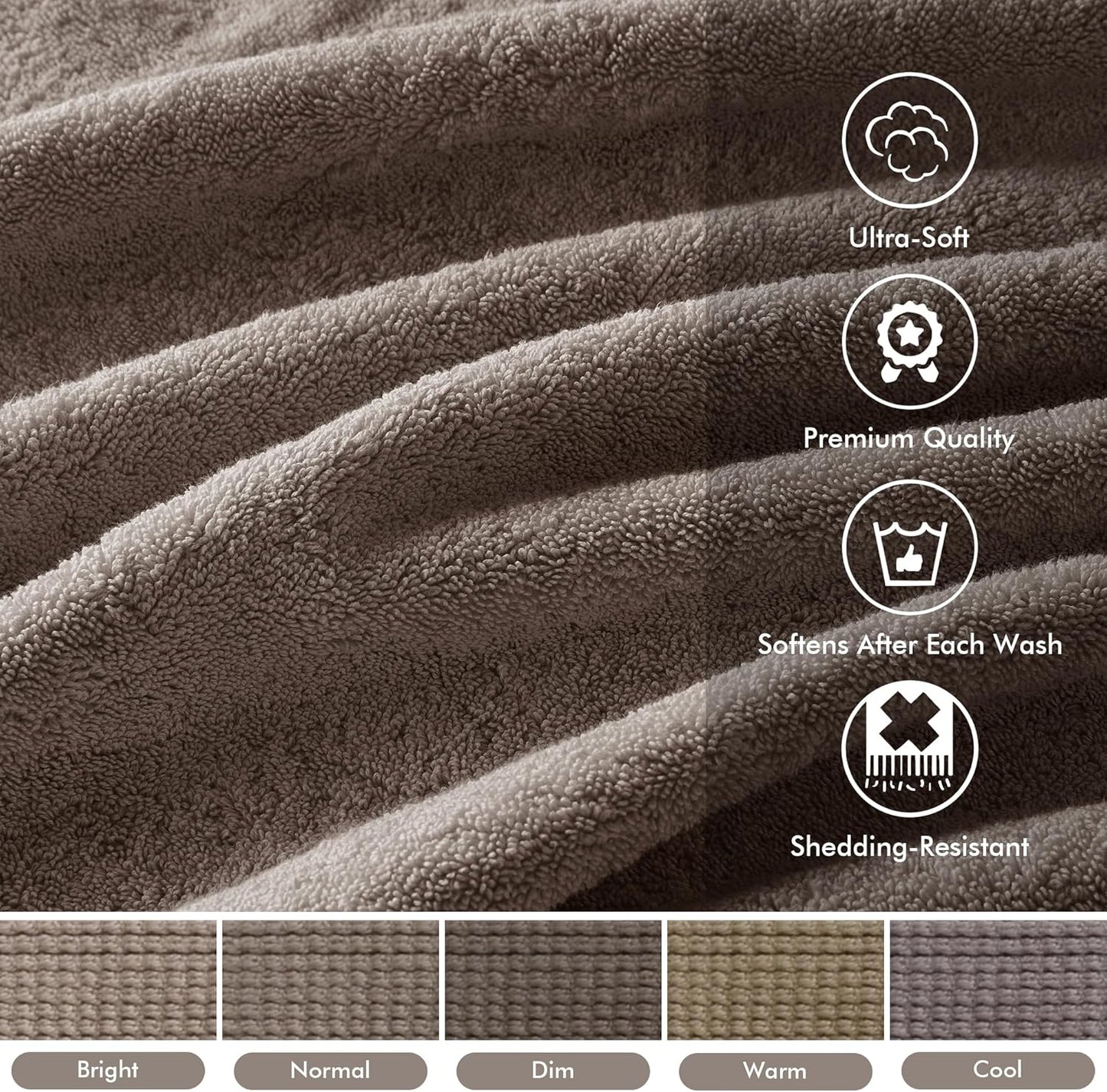 Madison Park 800GSM Bathroom Towel Set of 8 100% Cotton Bath Towel Set for Bathroom Luxurious Highly Absorbent 2 Bath Towels 2 Hand Towels 4 Washcloths Quick Dry Spa Quality Mocha