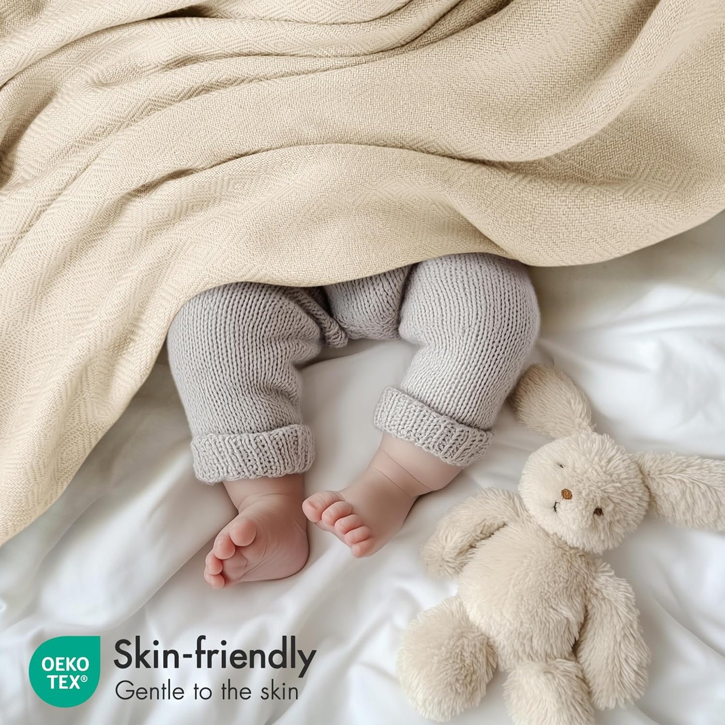 Madison Park King Size Blanket, 70% Rayon Bamboo-Based, 30% Cotton, Breathable for Hot Sleepers Menopause, Ultra Soft and Snag-Resistant, Summer Blanket for Bed or Couch, King 108"x90", Ivory