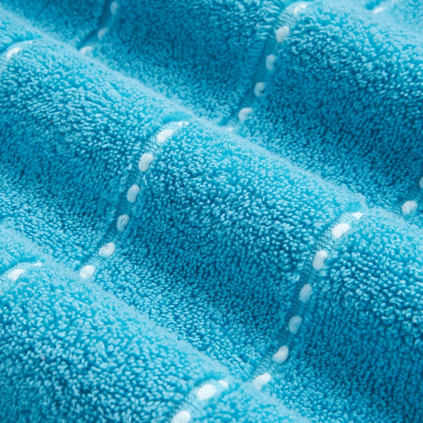 Juicy Couture Luxurious Plush Stripe 6-Piece Bath Towel Set - Pool Blue 100% Cotton - Soft and Stylish Towel Set for Ultimate Comfort and Elegance
