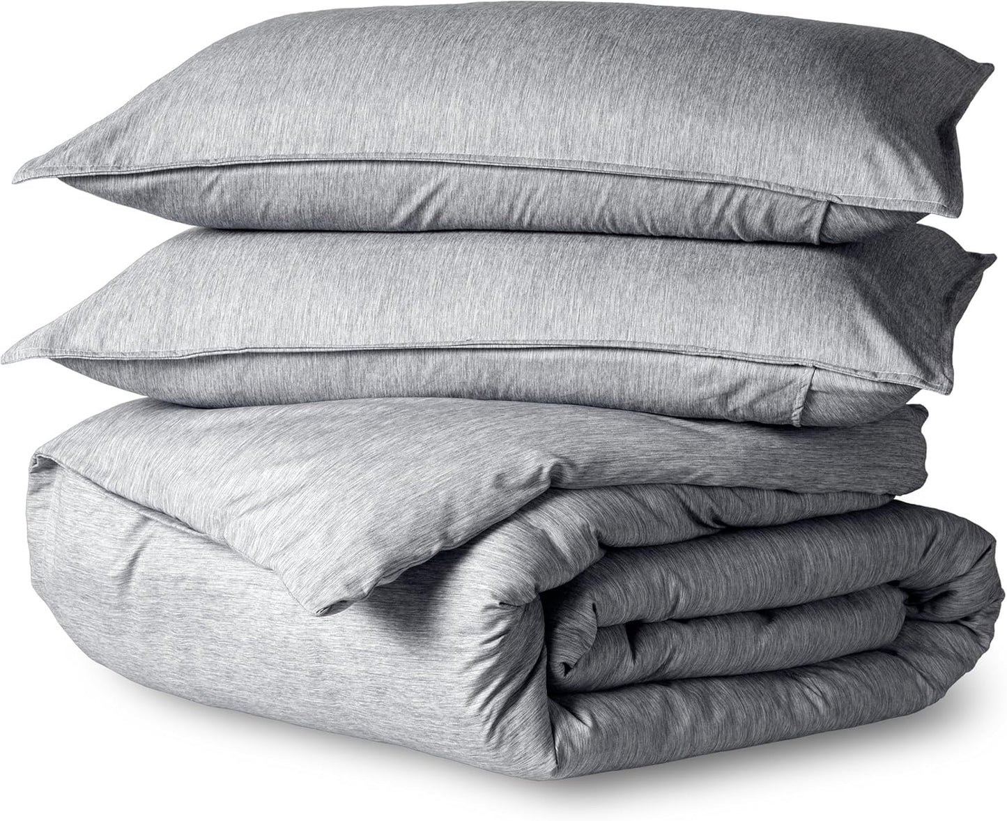 Bare Home Bedding Duvet Cover Oversized King Size - Premium 1800 Super Soft Collection - Lightweight, Duvet Cover - Soft Textured Bedding (Oversized King, Heathered Charcoal)