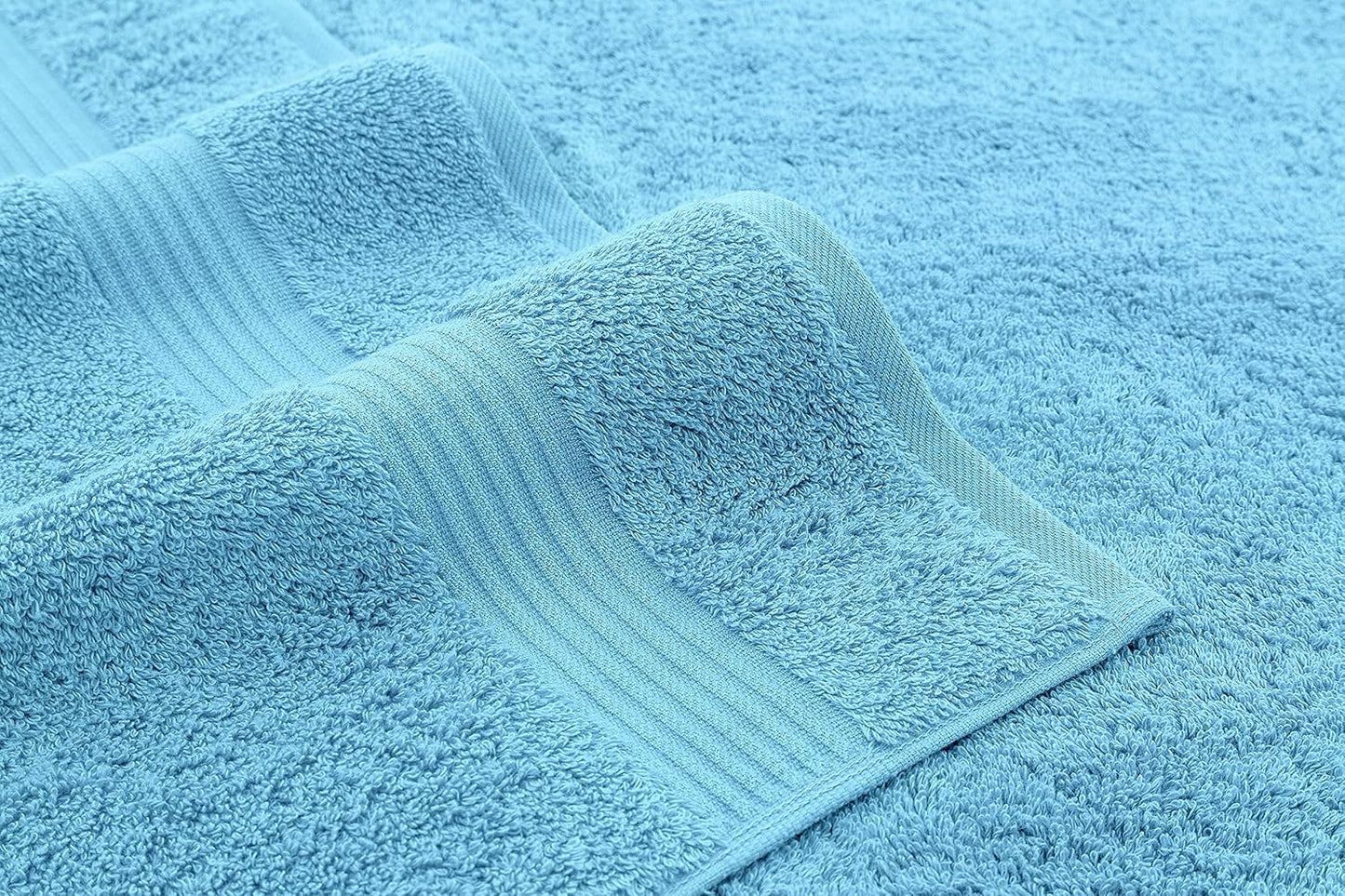 American Veteran Towel, 100% Cotton Turkish Bath Towels for Bathroom 4 Pack, 27x54 Extra Large Premium Soft Drying Bathroom Towels, Sky Blue