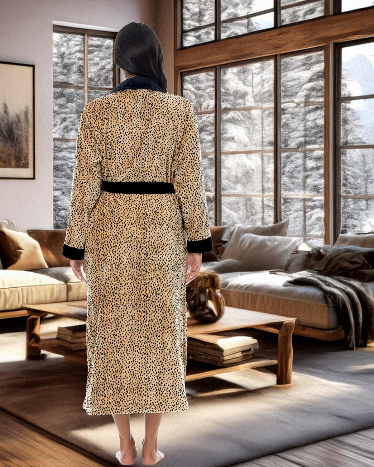 Alexander Del Rossa Plush Robe for Women, Long Fleece Winter Bath Robe, Plus Size