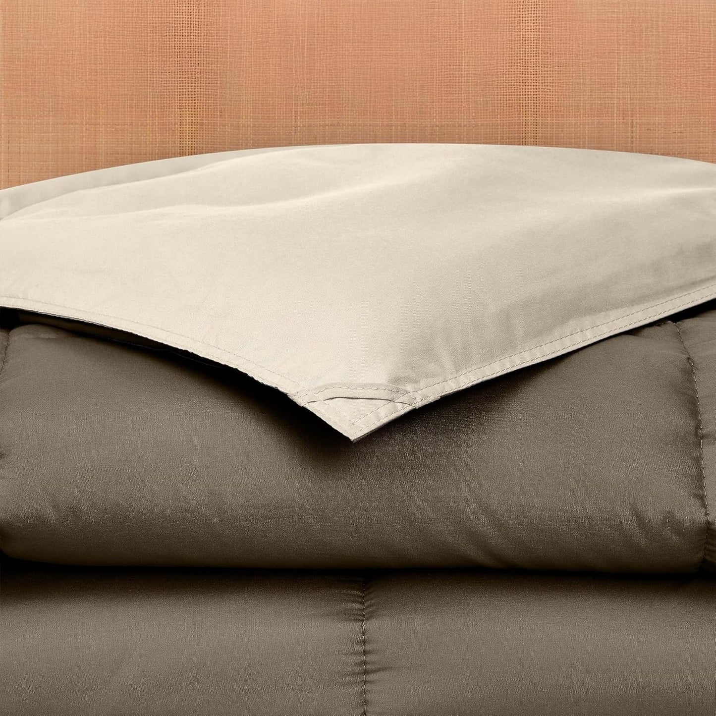 Modern Threads Down Alternative Reversible Comforter Taupe/Champagne California King