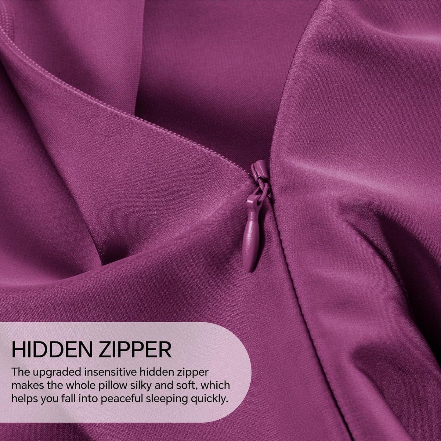 INFIIXSO Mulberry Silk Pillowcase for Hair and Skin, Silk Pillow Cases King Size with Hidden Zipper 20x40 Inches, Extraordinary Smooth and Soft Cooling Pillow Cases for Hot Sleepers(Purple, 1 Pack)