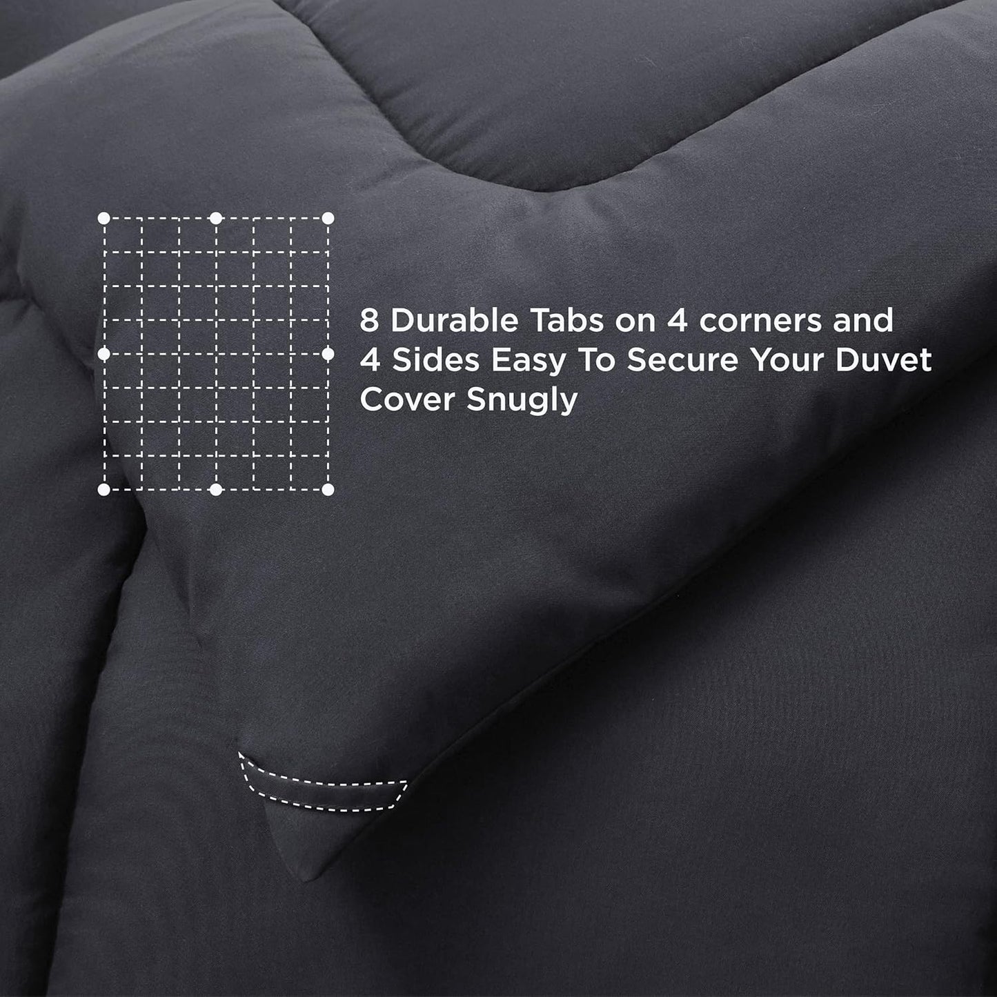Bedsure Comforter Duvet Insert - Quilted Comforters Twin Size, All Season Duvet, GentleSoft Down Alternative Bedding, with 8 Tabs, Gifts for Women/Men, Grey, Twin 88 x 68 Inches