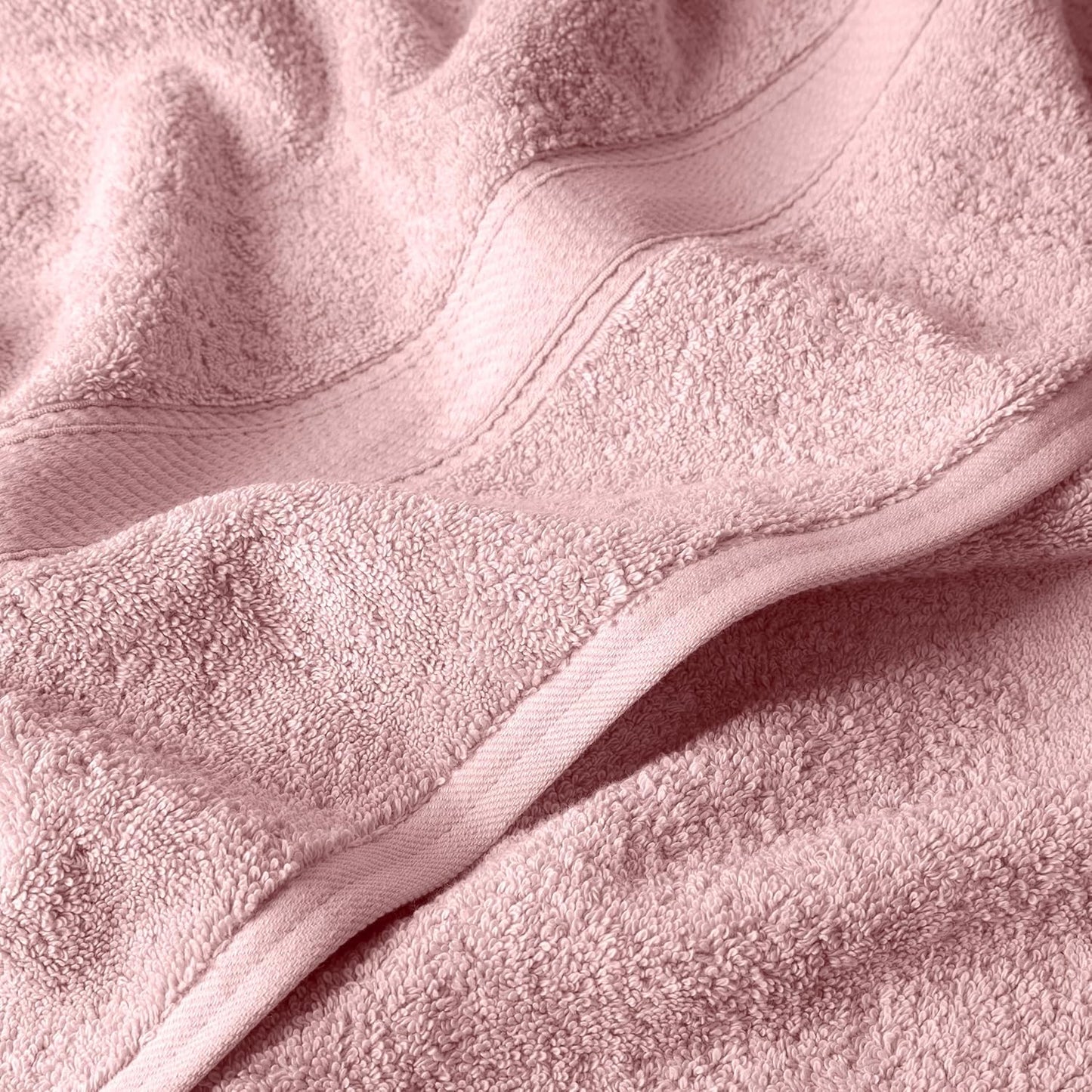 Superior Egyptian Cotton Pile 6 Piece Towel Set, Includes 2 Bath, 2 Hand, 2 Face Towels/Washcloths, Ultra Soft Luxury Towels, Thick Plush Essentials, Guest Bath, Spa, Hotel Bathroom, Tea Rose