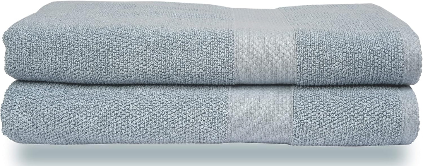 MAURA Premium Bath Sheets 100% Cotton 35x70 Oversized Ultra Absorbent Quick Dry Soft Towel Set for Bathroom Extra Large Bath Towels, Serenity Blue