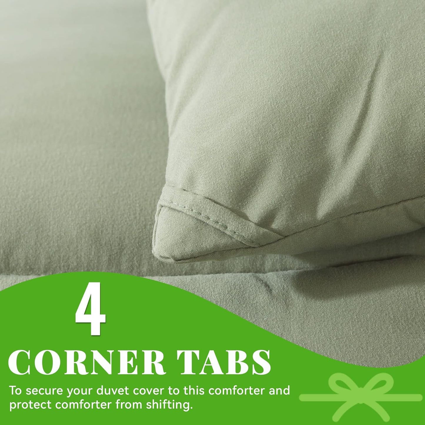Cosybay Down Alternative Comforter (Sage Green, Full) - All Season Soft Quilted Full Size Bed Comforter - Duvet Insert with Corner Tabs -Winter Summer Warm Fluffy, 82x86 inches
