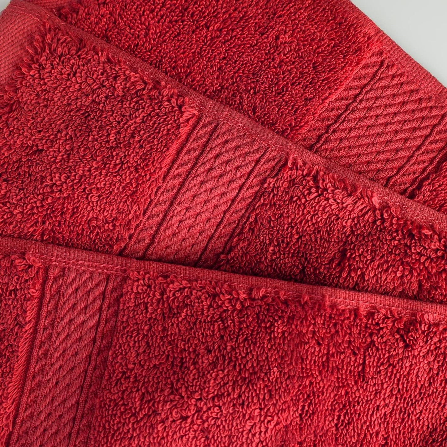 Superior Egyptian Cotton Pile 8 Piece Towel Set, Includes 2 Bath, 2 Hand, 4 Face Towels/Washcloths, Ultra Soft Luxury Towels, Thick Plush Essentials, Guest Bath, Spa, Hotel Bathroom, Red