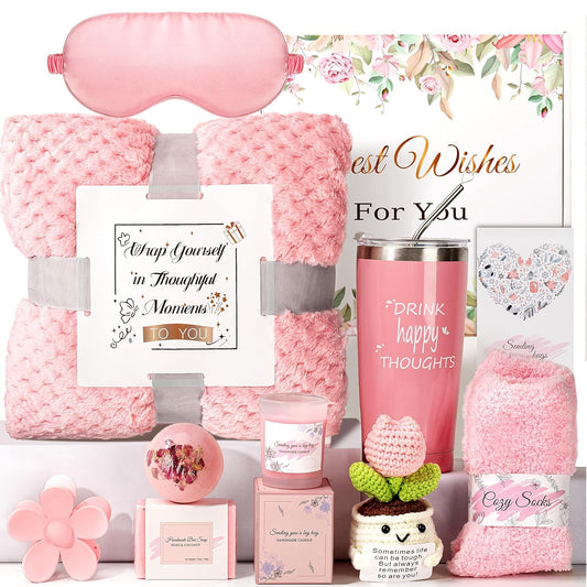 Gift Baskets for Women, Self-Care Get Well Soon Gifts Birthday Gift box for Women,Spa Unique Box Feel Better Care Package, Thinking of You Christmas Gifts for Mom, Wife, Sister, Grandma Friends