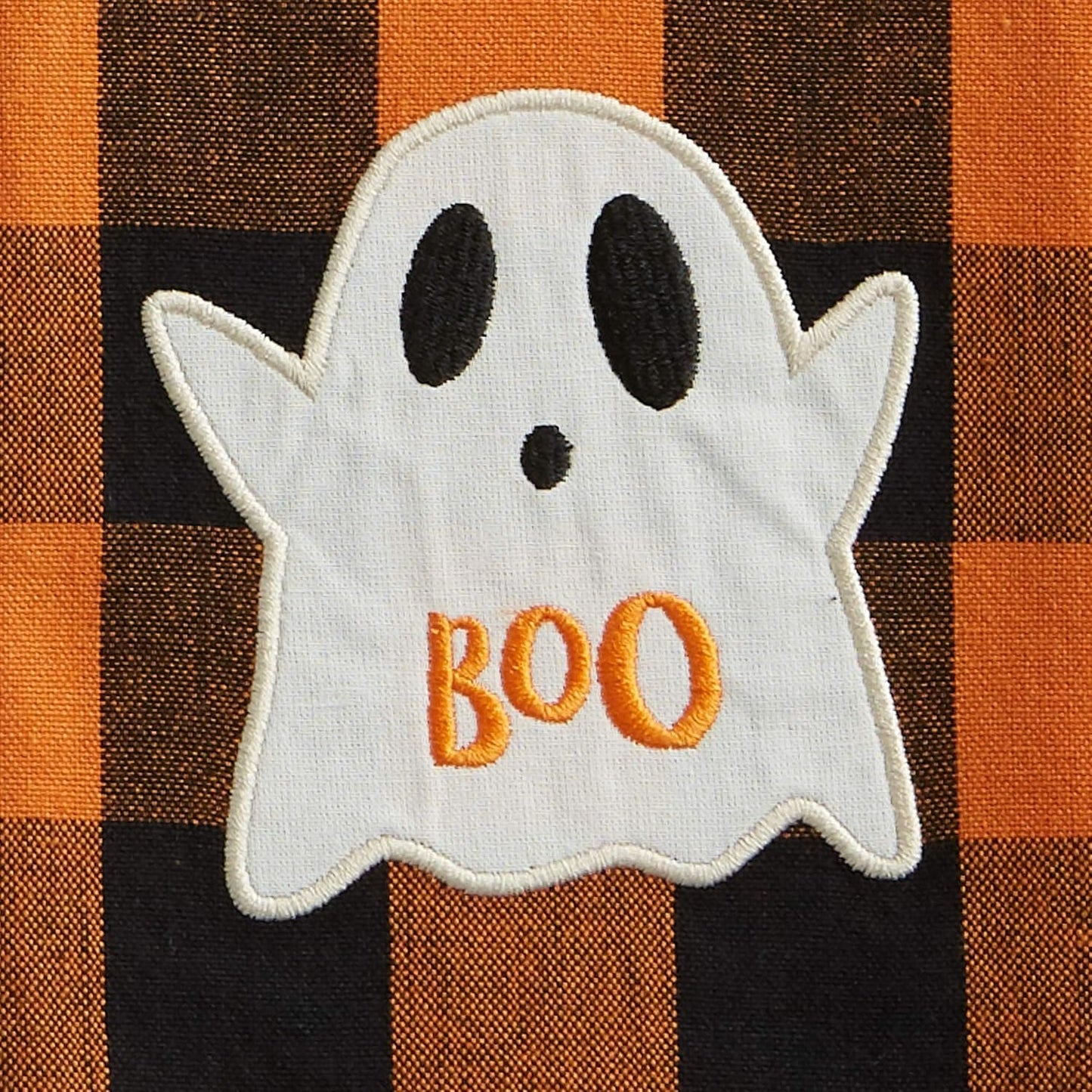DII Happy Halloween Dishtowel Collection Embellished Cotton Kitchen Hand Towel Set, 18x28, Spooky Farmhouse Buffalo Check, 3 Count