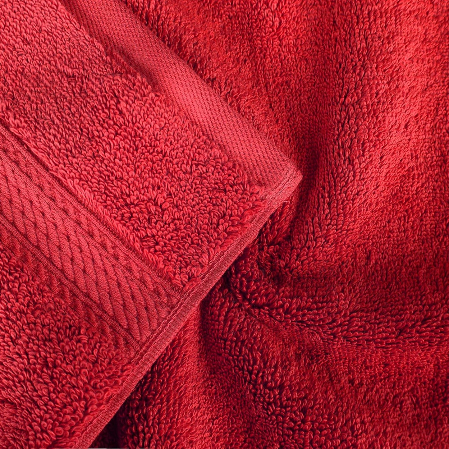 Superior Egyptian Cotton Pile Bath Sheet Set of 2, Ultra Soft Luxury Towels, Thick Plush Essentials, Absorbent Heavyweight, Guest Bath, Hotel, Spa, Home Bathroom, Shower Basics, Red