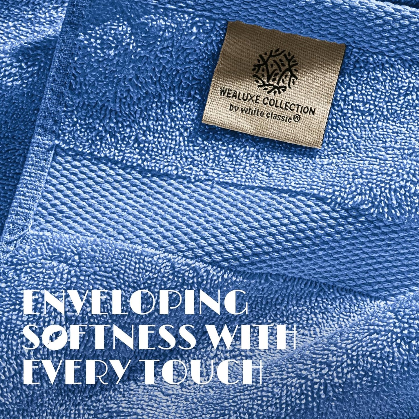White Classic Luxury Soft Bath Sheet Towels - 650 GSM Cotton Luxury Towels Extra Large 35x70 | Highly Absorbent and Quick Dry | Hotel Quality, Light Blue, 2 Pack