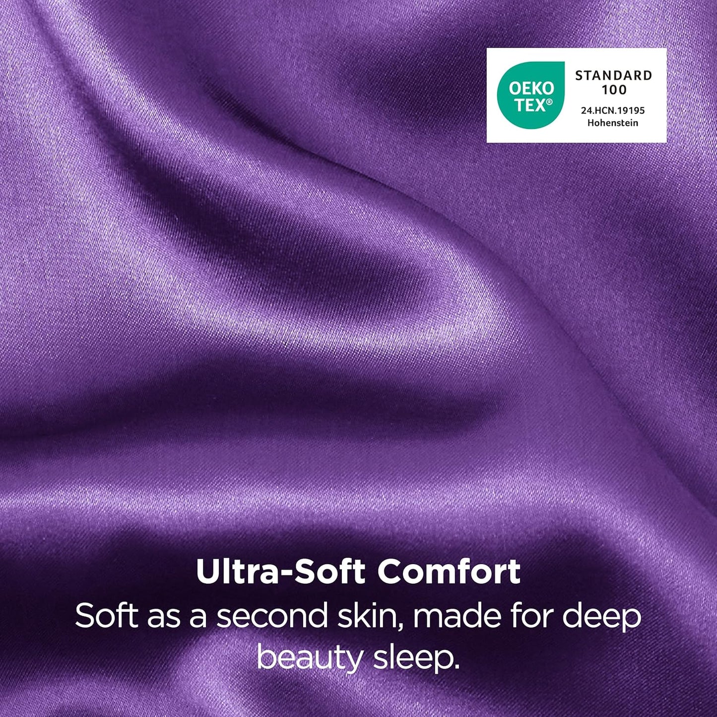 Bedsure Satin Pillowcase 2 Pack Similar to Silk Pillow Cases Standard Size, Pillow Case for Sleeping Women with Envelope Closure, Gifts for Women Men, Purple, 20x26 Inches, 2pcs