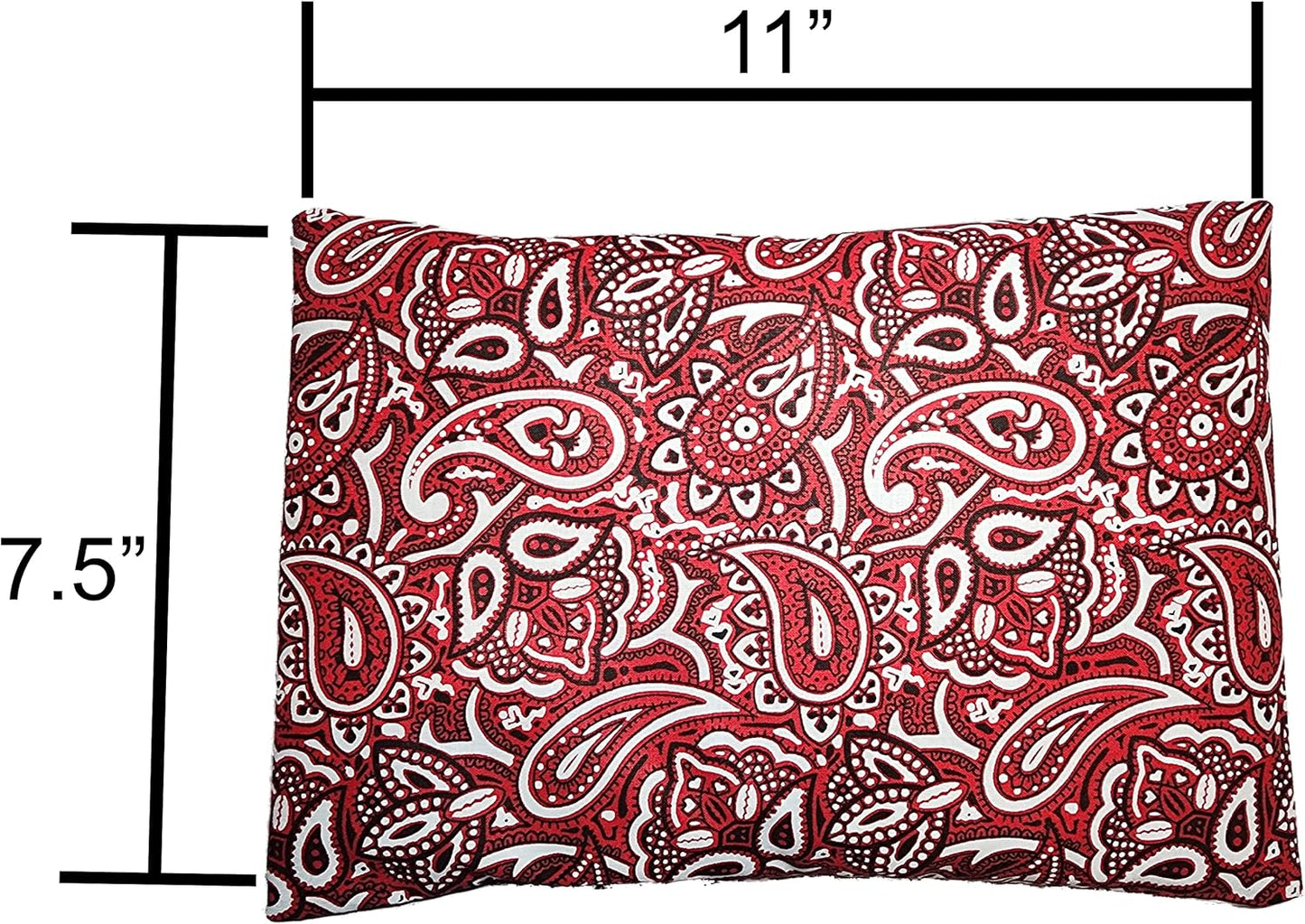 Microwavable Corn Filled Heating Pad and Cold Pack/Washable 100% Cotton Cover (Bandana - Shiny Red, 7.5in W x 11in L)