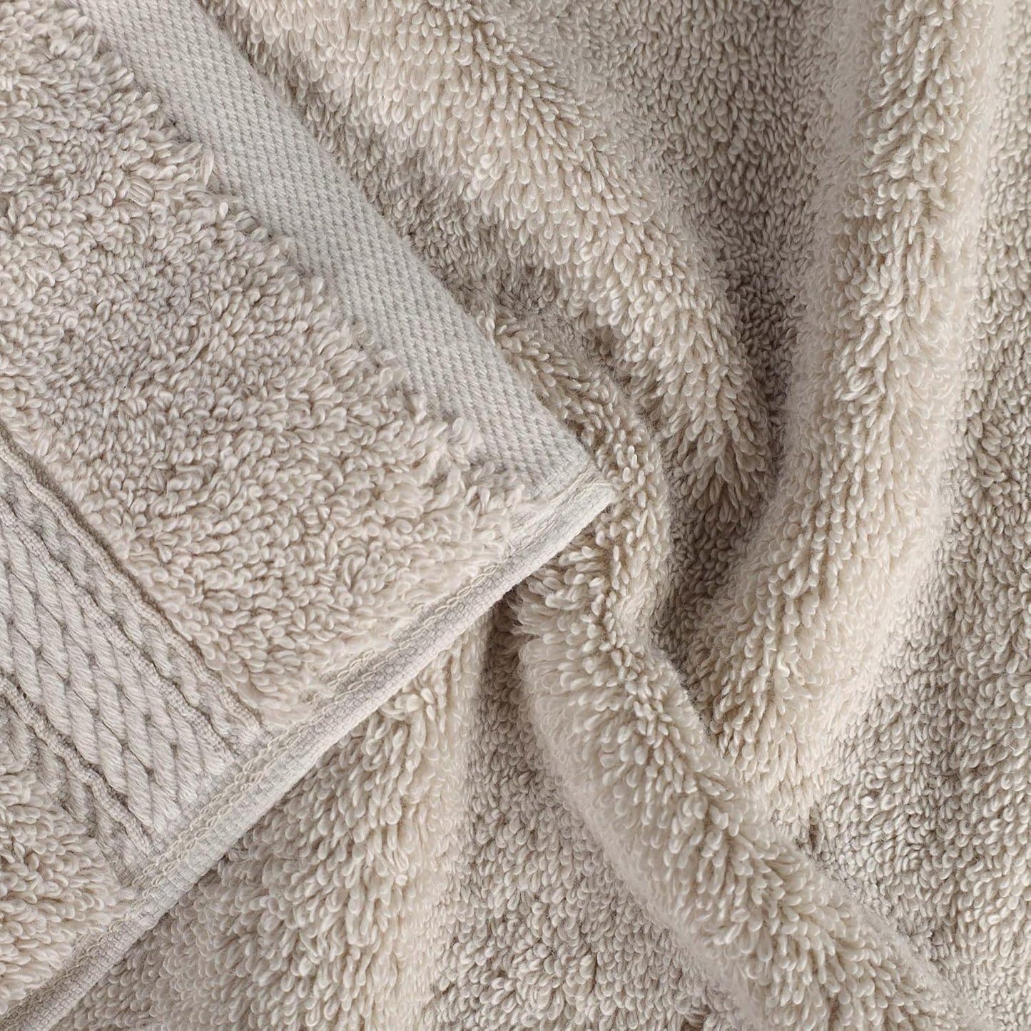 SUPERIOR Egyptian Cotton Pile 9 Piece Towel Set, Includes 3 Bath, 3 Hand, 3 Face Towels/Washcloths, Ultra Soft Luxury Towels, Thick Plush Essentials, Guest Bath, Spa, Hotel Bathroom, Stone