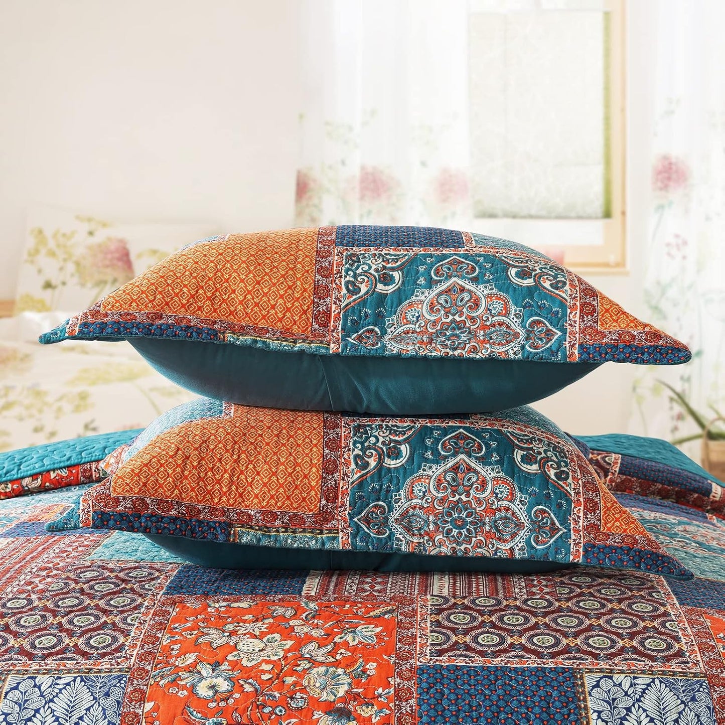 BEDIFANY Cotton Queen Size Quilt Sets, Soft Lightweight Bedspread Queen Size Soft Farmhouse Queen Queen Bedding Sets for Bed Decorations for All Seasons, 3 Pieces