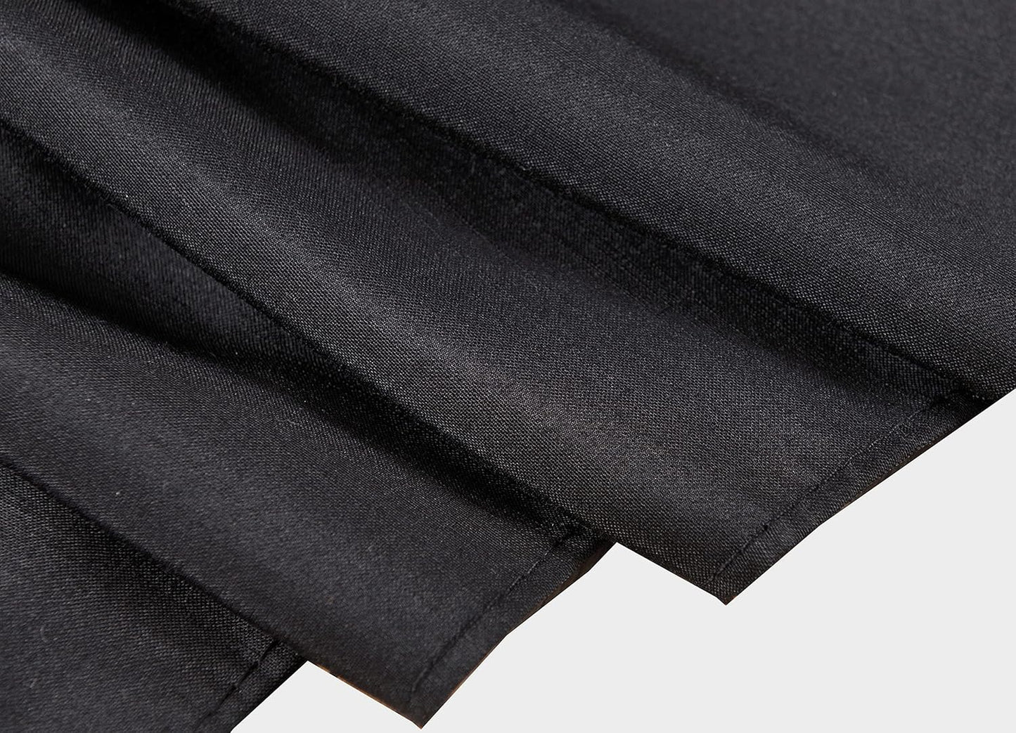 Biscaynebay Wrap Around Bed Skirts for Full & Full XL Beds with Extra Long Drop of 25", Black Adjustable Elastic Dust Ruffles Easy Fit Wrinkle Resistant Silky Luxurious Fabric Machine Washable