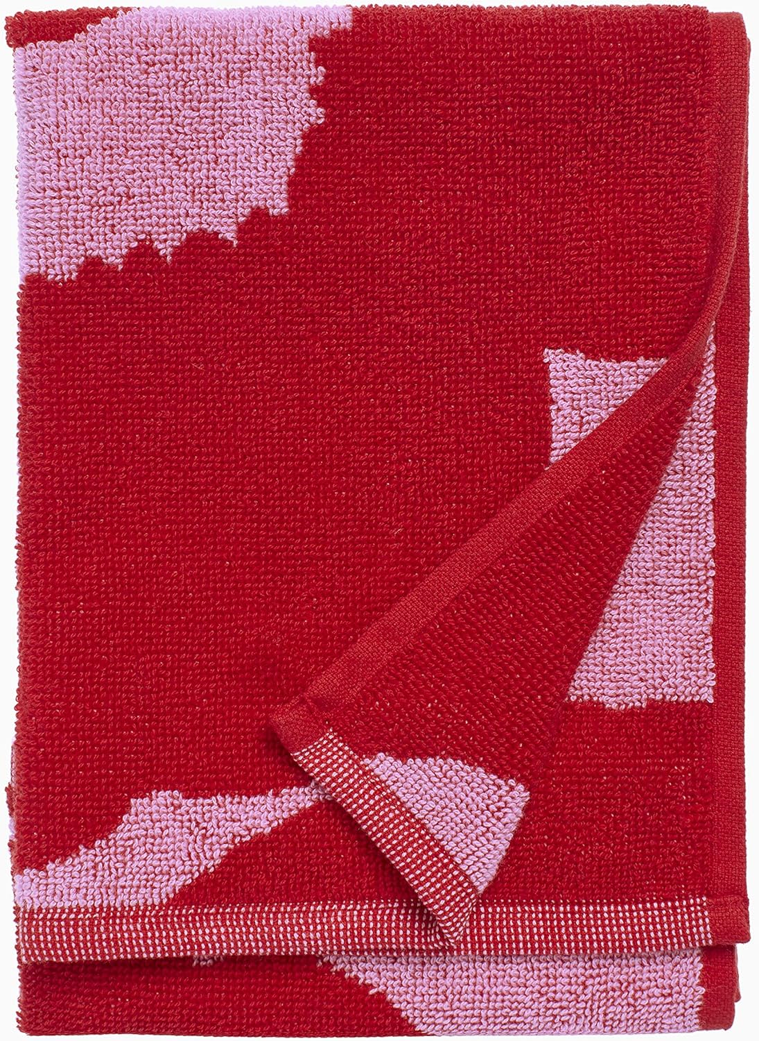 MARIMEKKO Unikko Terry Cotton Guest Towel (Red) – Floral Patterned Guest Towels – 20 in x 12 in