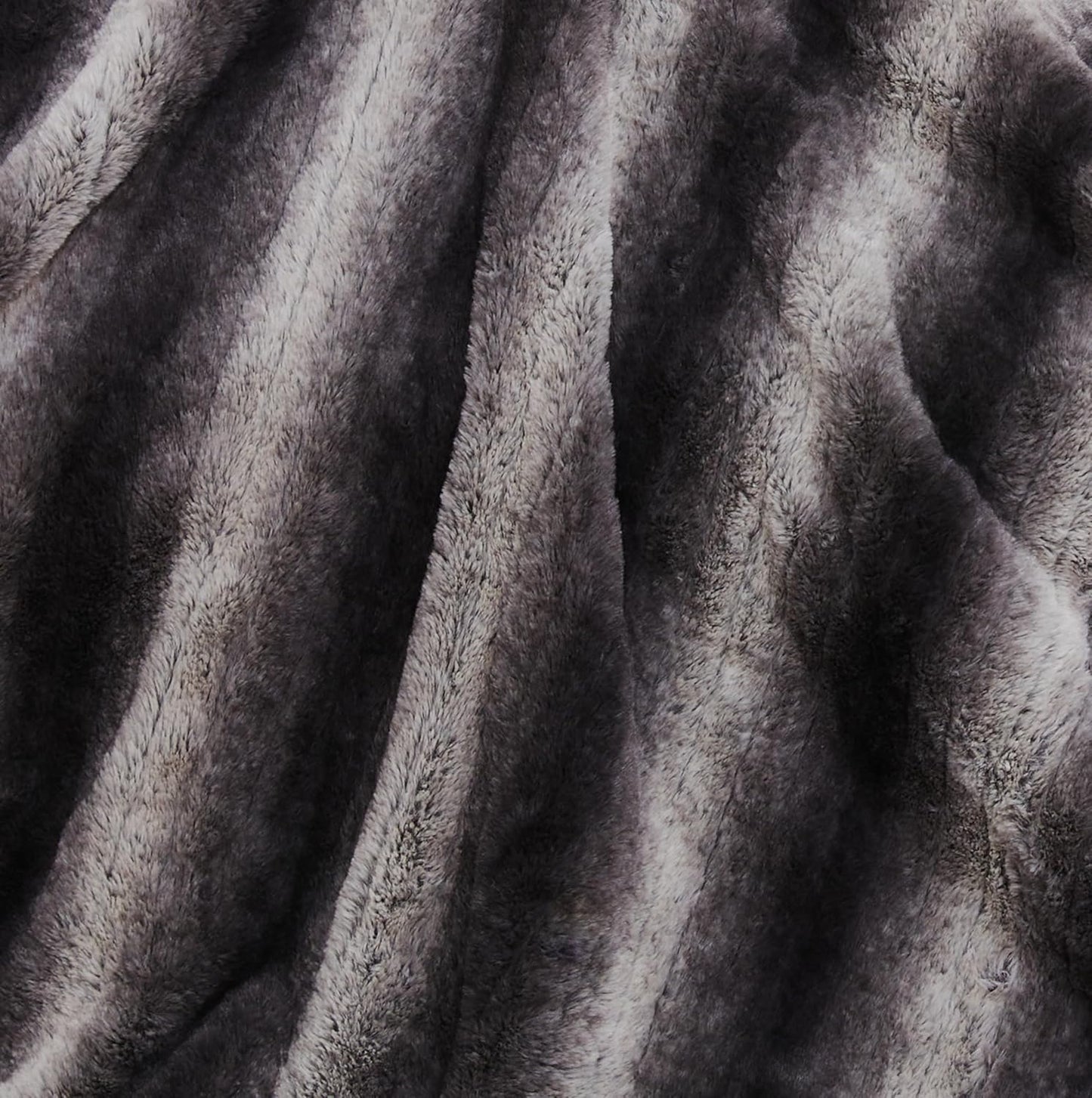 Electric Heated Blanket Throw Size 50" x 60", Super Cozy Warmth Soft with 4 Heating Levels & 4 Hours Auto Off, Plush Faux Fur, Machine Washable, Home Office Use, Gray White