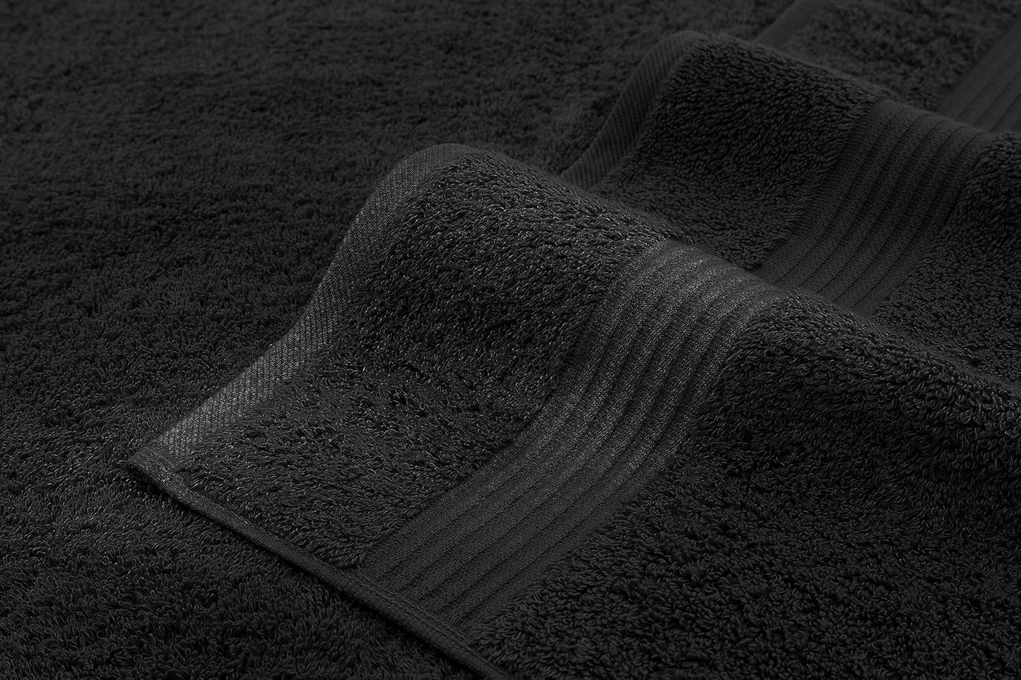 American Veteran Towel, 100% Cotton Turkish 6 Piece Towel Set, Luxury Towels Set of 6 for Bathroom Essentials, 2 Bath Towels 2 Hand Towels 2 Washcloths, Black