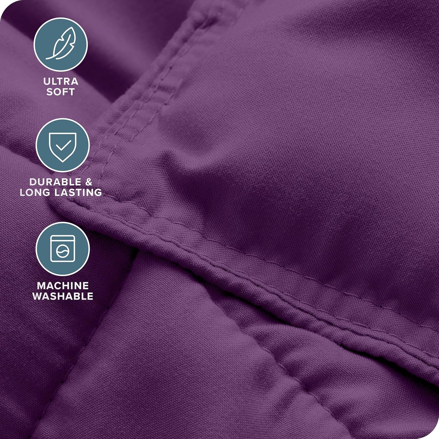 Bare Home Comforter Set - Queen Size - Ultra-Soft - Goose Down Alternative - Premium 1800 Series - All Season Warmth (Queen, Plum)