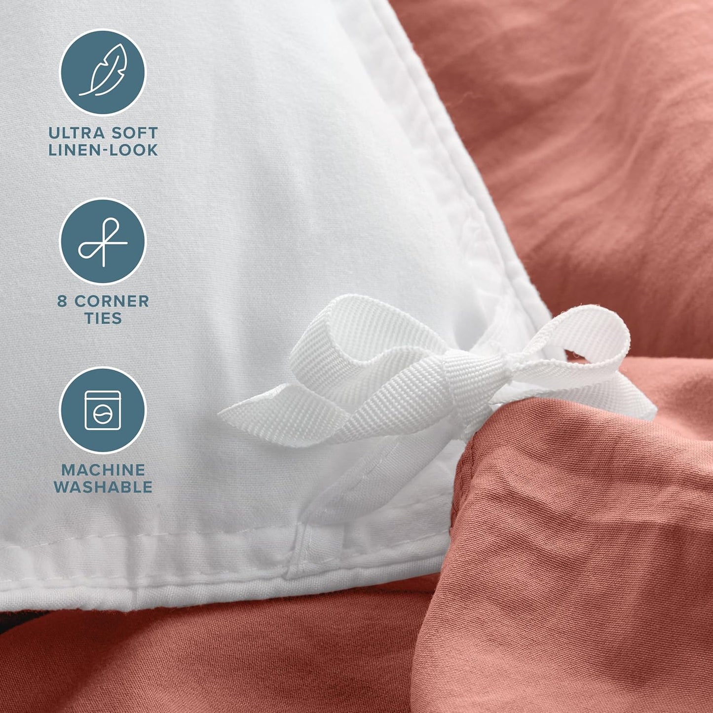 Bare Home Microfiber Duvet Cover Set - Ultra Soft Washed Microfiber - King/California King - Linen-Like Look - Easy Care - Breathable Fabric - Our Softest Duvet Cover Set (King/Cal King, Dusty Rose)