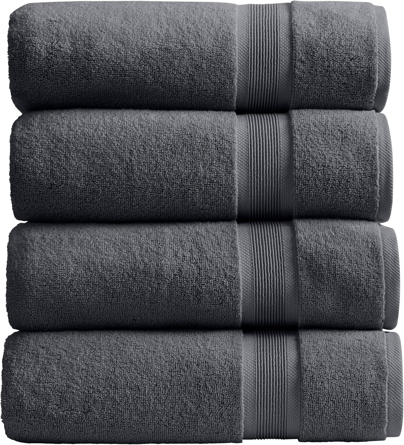 Springtree Home Luxury Viscose from Bamboo Bath Towel Set of 4 | 35% Viscose from Bamboo - 65% Cotton | Absorbent Quick-Dry Towels for Bathroom | Oeko-TEX Standard 100 Cotton | Iron Grey