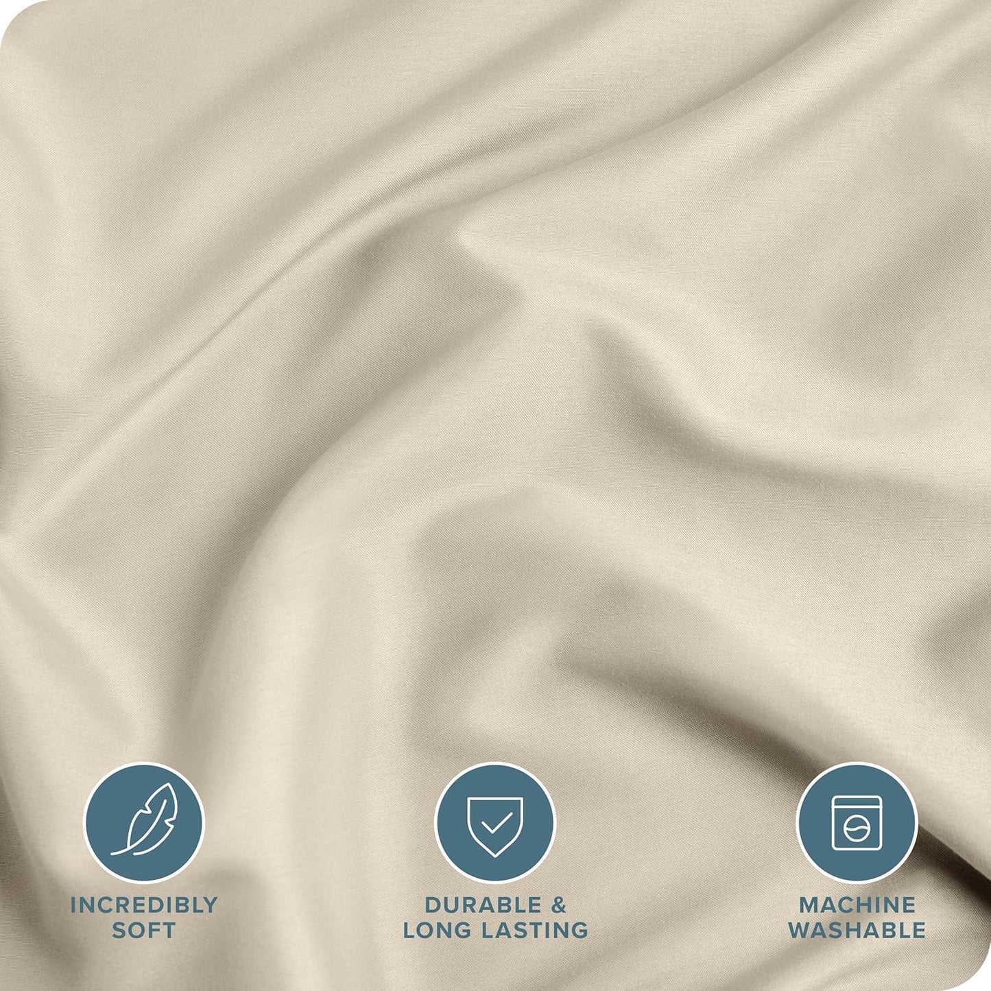Bare Home Bedding Duvet Cover Extra Long - Premium 1800 Super Soft Collection - Lightweight, Cooling Duvet Cover - Soft Breathable Bedding (Twin/Twin XL, Sand)