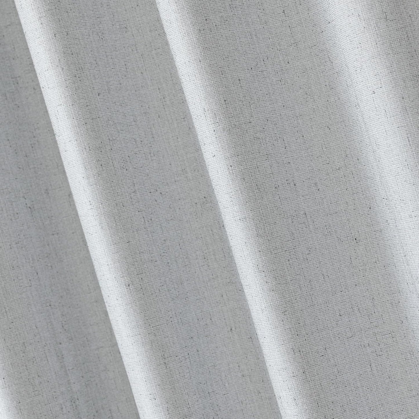 Amazon Basics Faux Linen Blackout Curtains for Bedroom and Living Room, 2-Piece Set with Grommets, 42" W x 63" L, White