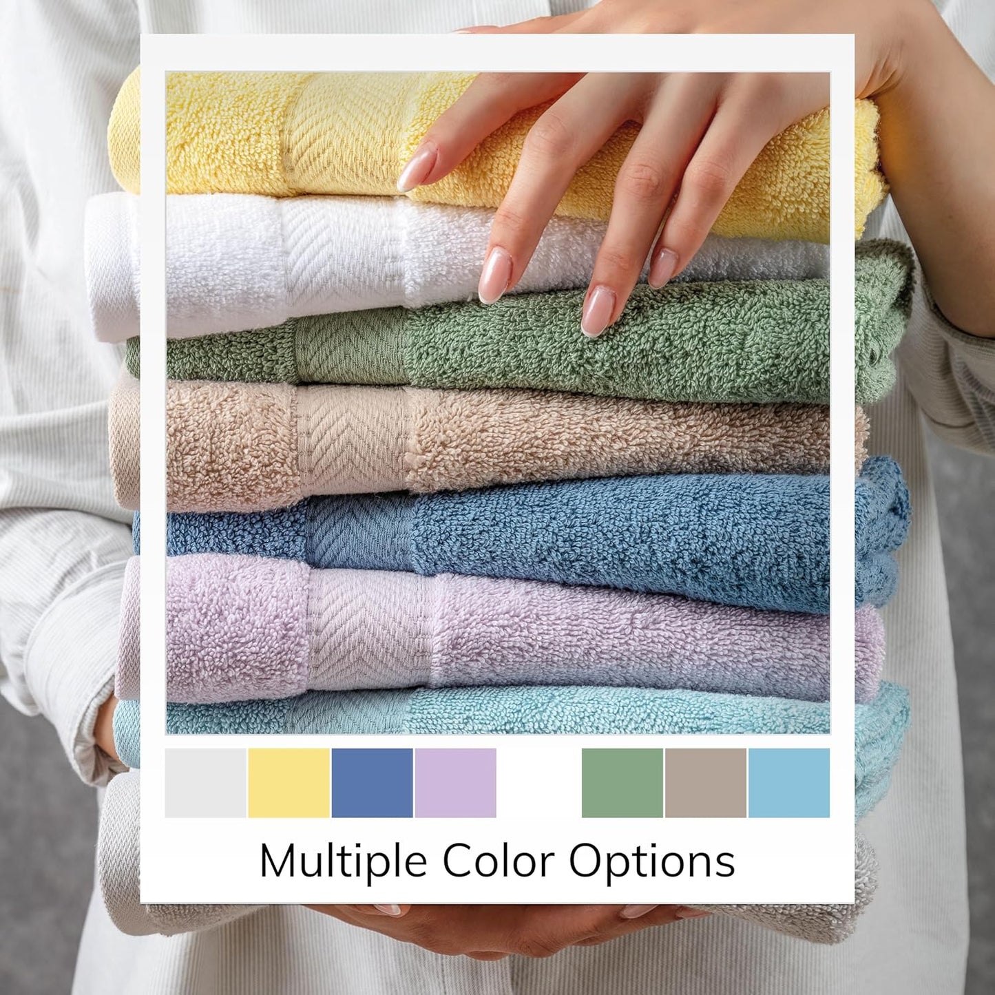 TEXTILOM Turkish Hand Towels for Bathroom – Hotel and Spa Quality & Soft & Absorbent & Quick Dry Bathroom Hand Towels – 100% Cotton Turkish Handtowel Set of 4 (16 x 28 inches) - Light Grey