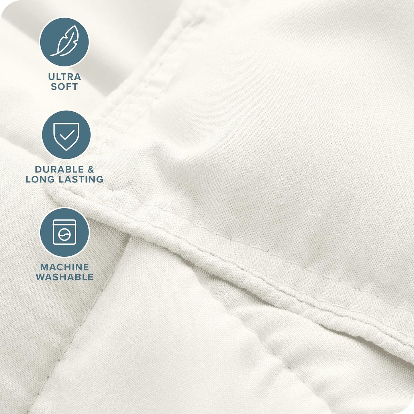 Bare Home Comforter Set - Oversized Queen Size - Ultra-Soft - Goose Down Alternative - Premium 1800 Series - All Season Warmth (Queen Oversized, Cream)