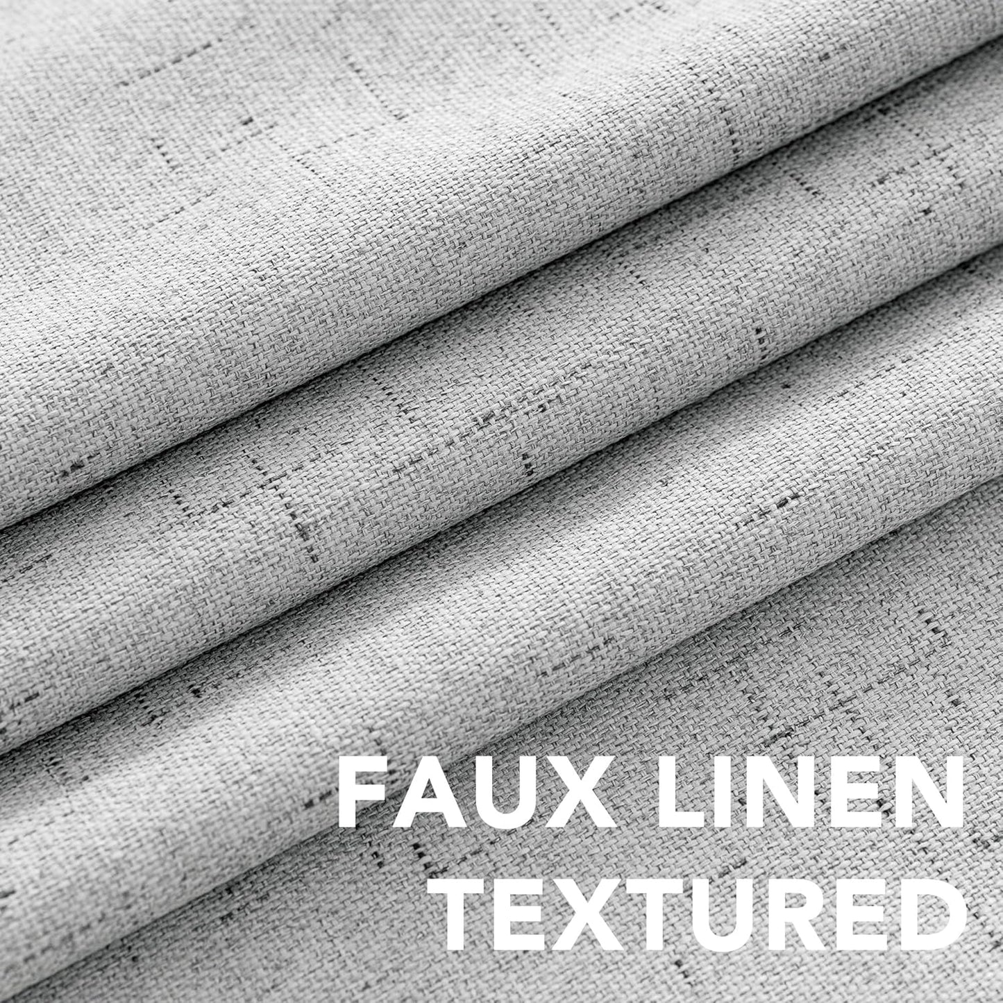 H.VERSAILTEX 100% Blackout Curtains for Bedroom, Thermal Insulated Linen Textured Curtains Heat and Full Light Blocking Drapes Living Room Curtains 2 Panel Sets, Glacier Gray, 52x84 Inch