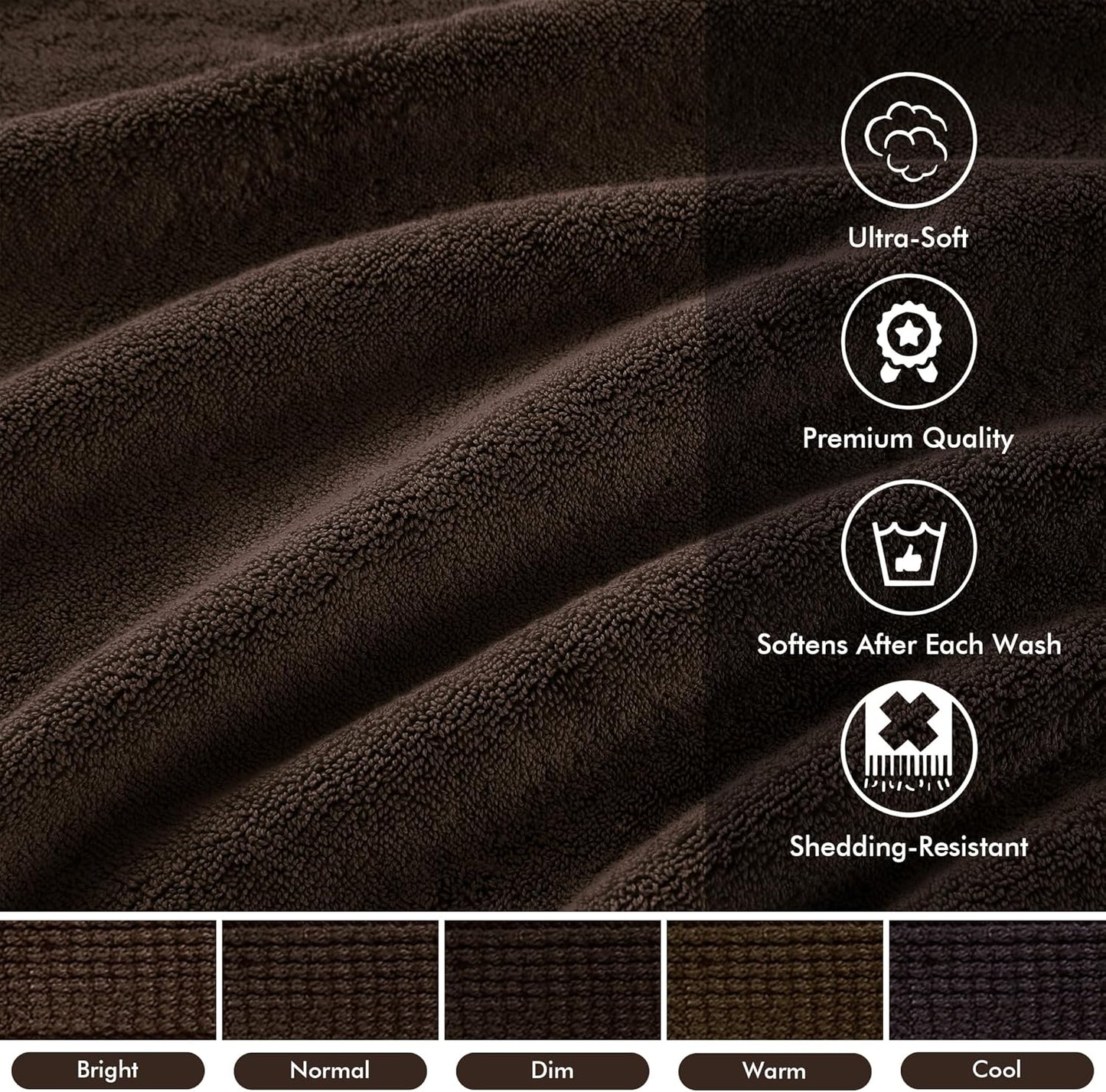 Madison Park 800GSM Bathroom Towel Set of 8 100% Cotton Bath Towel Set for Bathroom Luxurious Highly Absorbent 2 Bath Towels 2 Hand Towels 4 Washcloths Quick Dry Spa Quality Brown