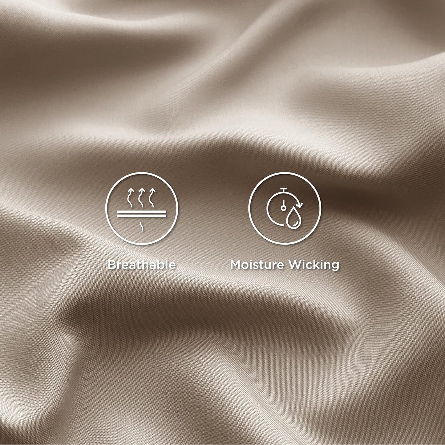 Bedsure Queen Sheet Set, Rayon Derived from Bamboo, Cooling Sheets, Breathable & Soft, Deep Pocket Up to 16 Inches, Hotel Luxury Silky Bedding for Hot Sleepers, Simply Taupe