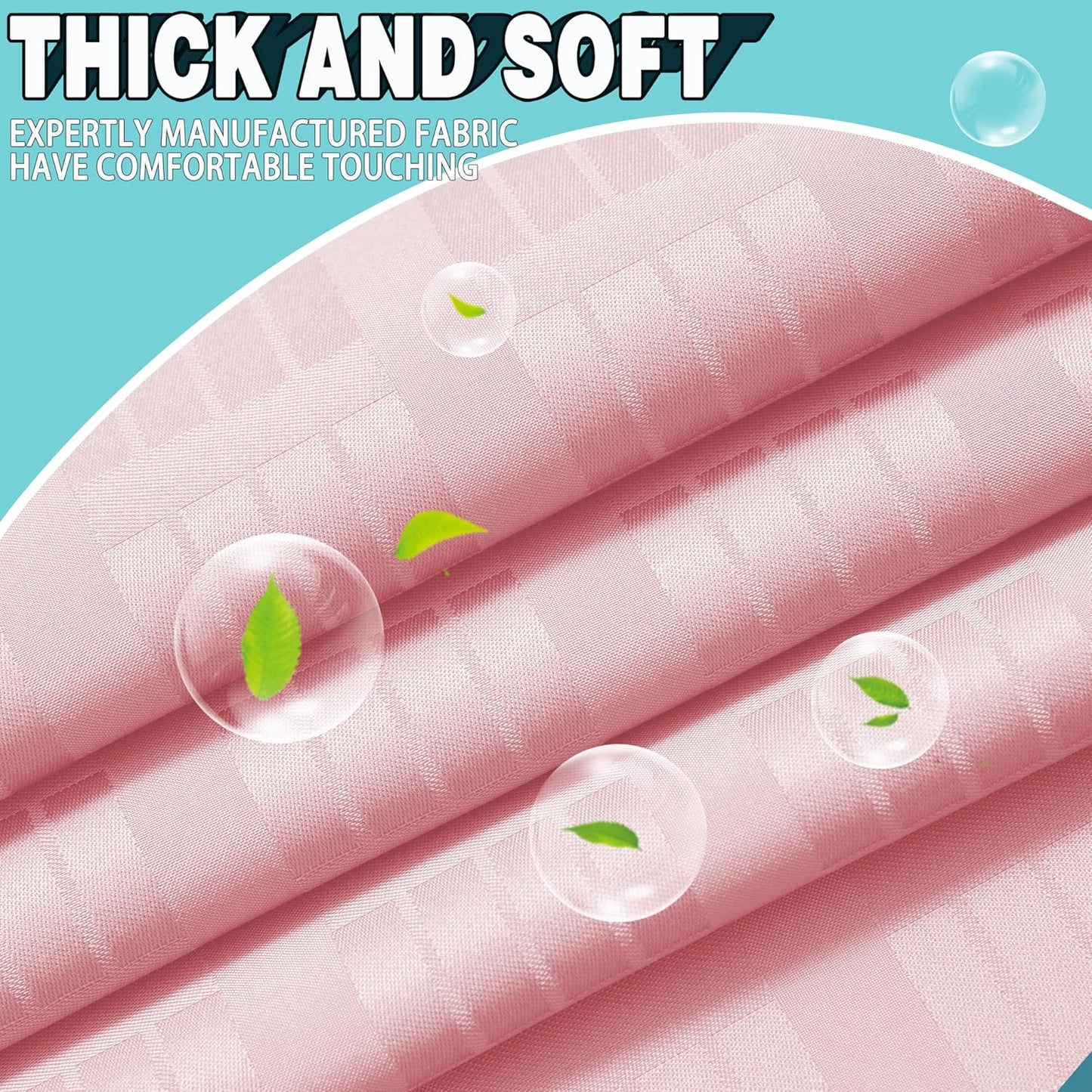 Conbo Mio Extra Wide No Hook Shower Curtain with Snap in Liner Set, 108" x 74" Hotel Luxury Pink Shower Curtains for Bathroom with See Through Top Window, Waterproof, Washable 108W x 74H