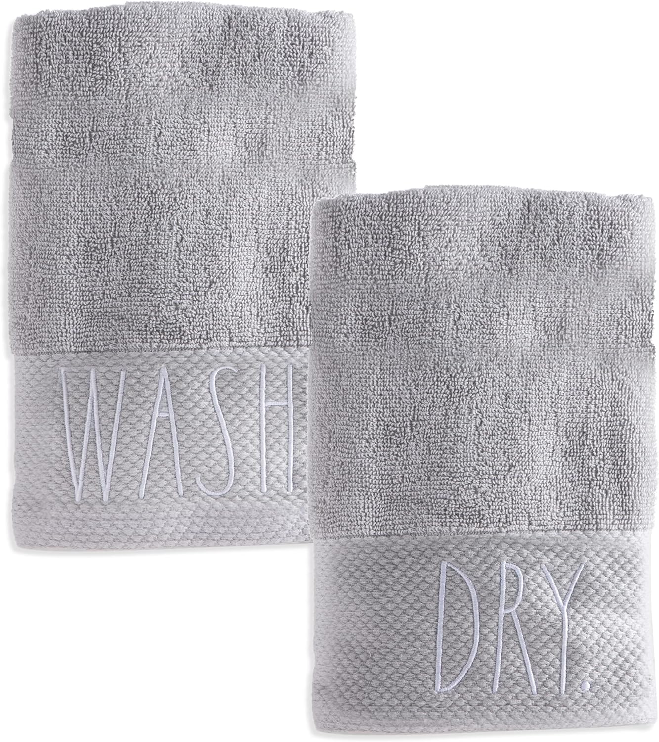 Rae Dunn Hand Towels, Embroidered Decorative Hand Towel for Kitchen and Bathroom, 100% Cotton, Wash/Dry, 16"x 28"
